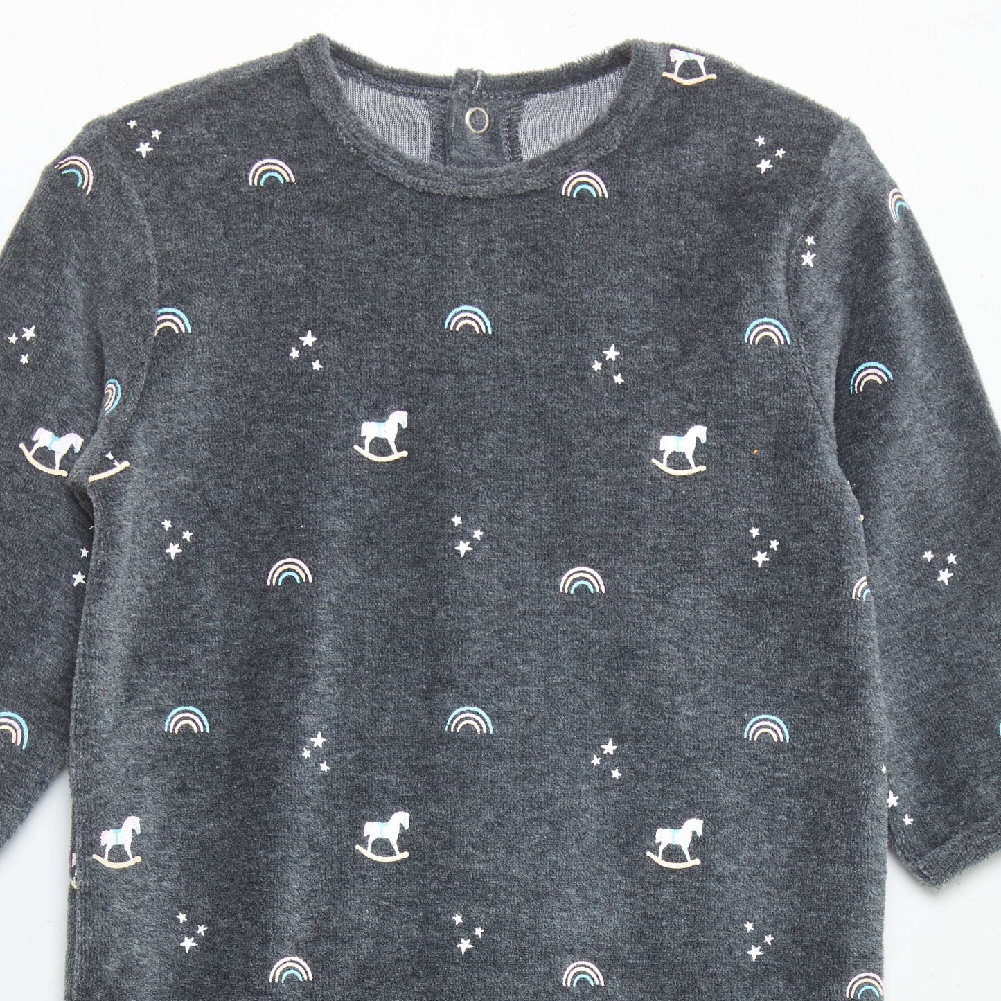 Pyjama en velours Gris 'arc-en-ciel'