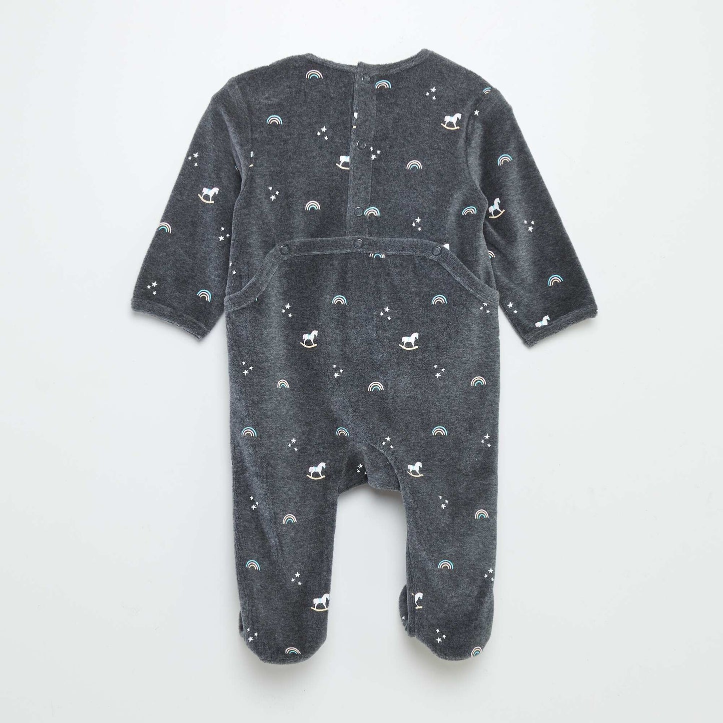 Pyjama en velours Gris 'arc-en-ciel'