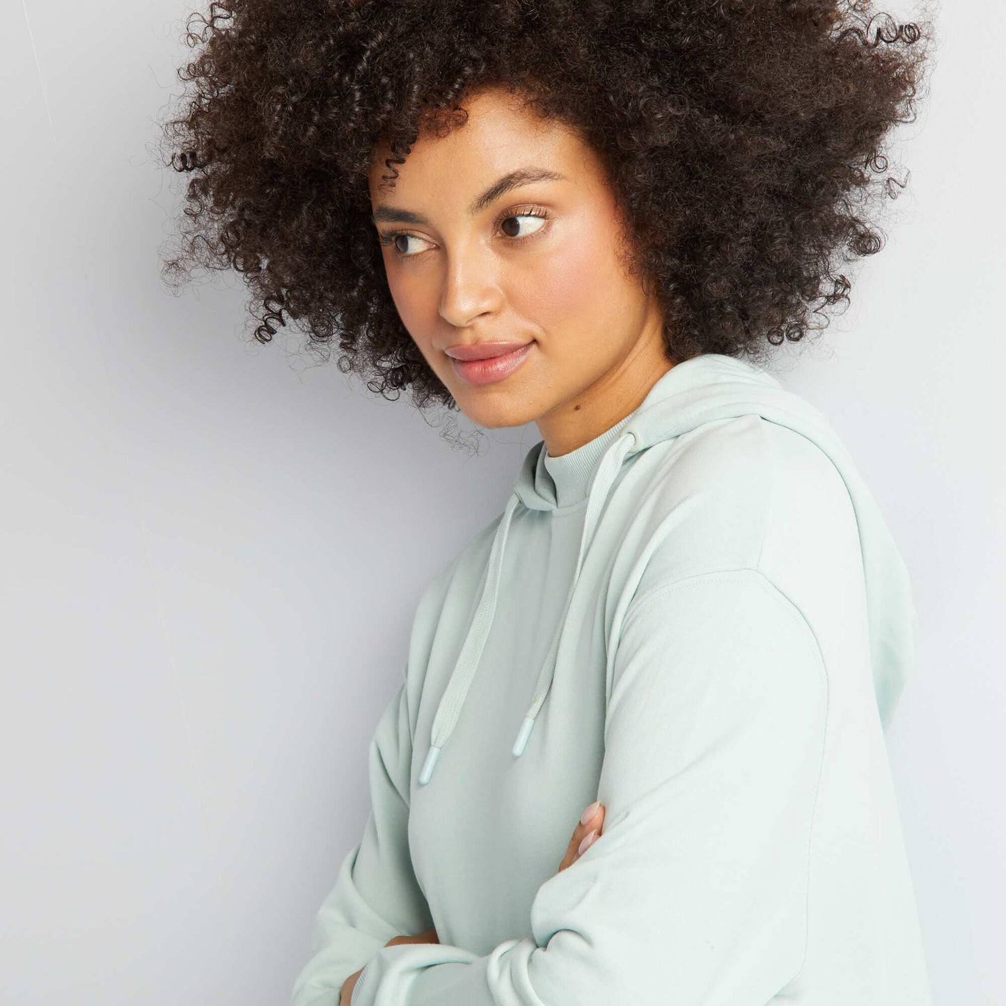 Sweat capuche coupe longue Bleu