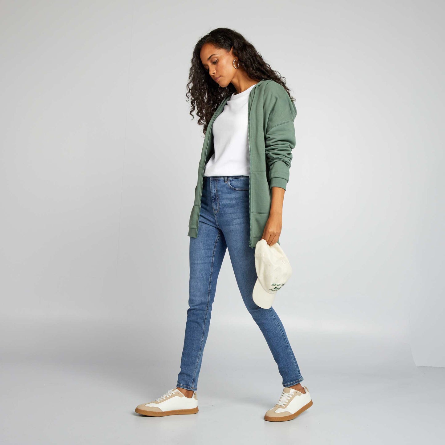 Sweat zipp manches longues Vert