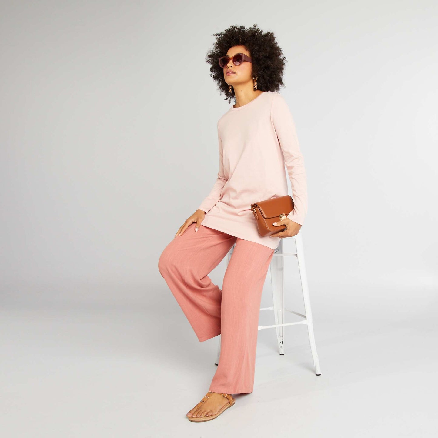 T-shirt long manches longues Rose