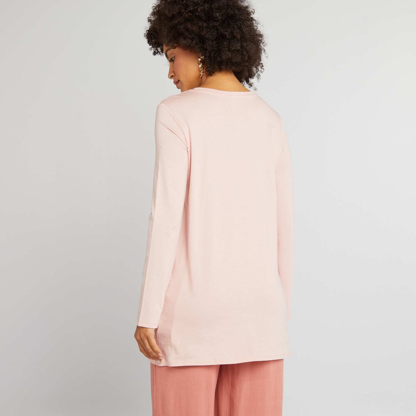 T-shirt long manches longues Rose