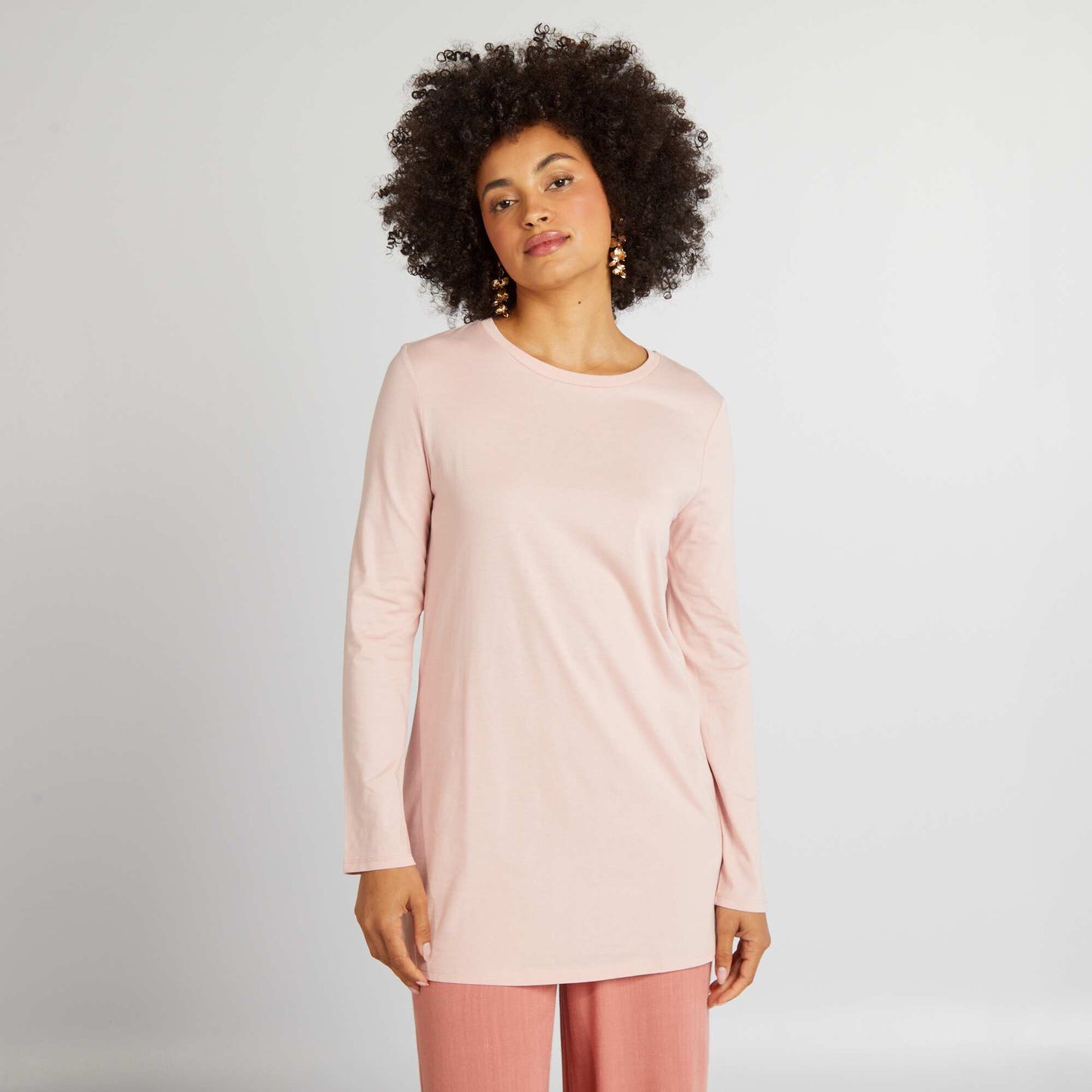 T-shirt long manches longues Rose