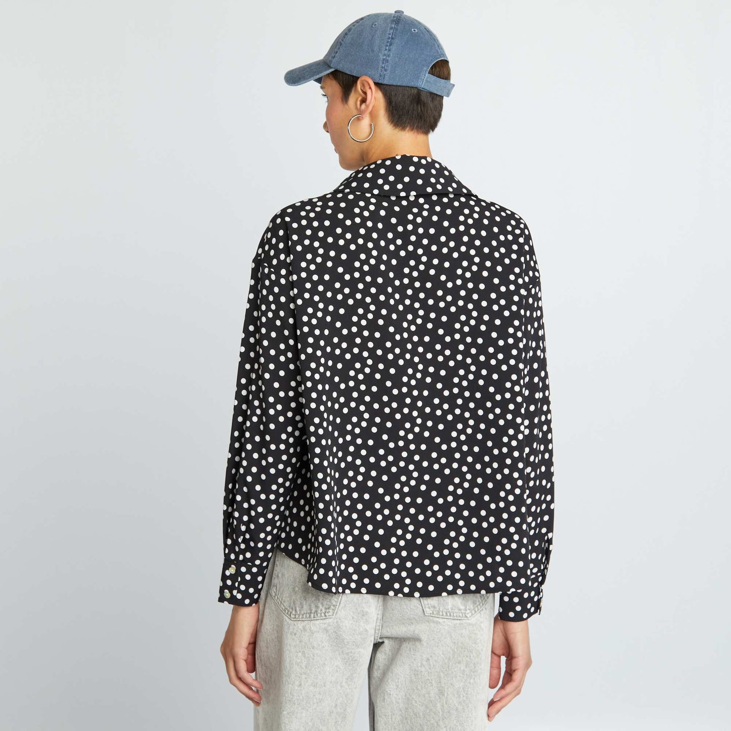 Chemisier fluide Noir pois