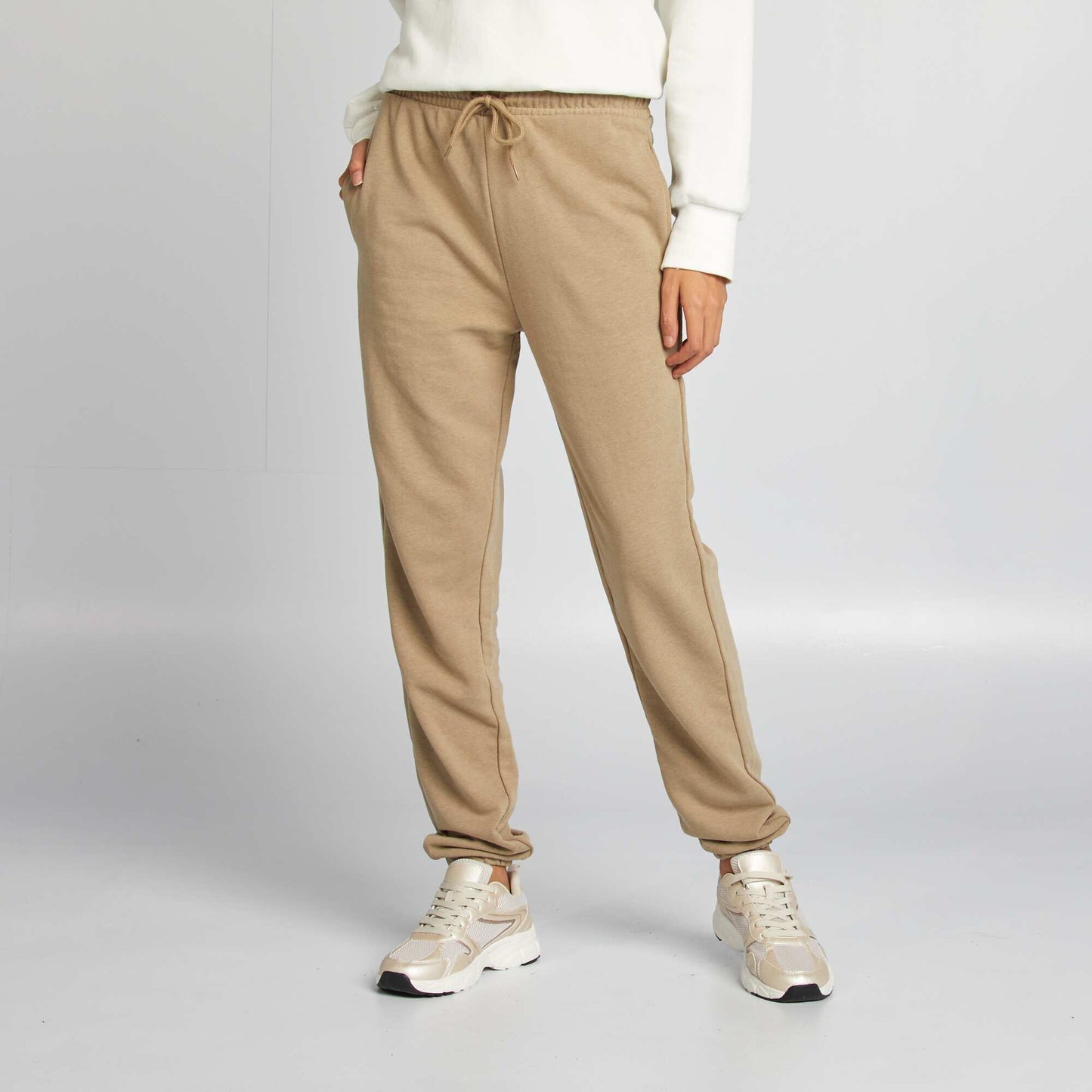 Jogging uni en molleton fin KAKI
