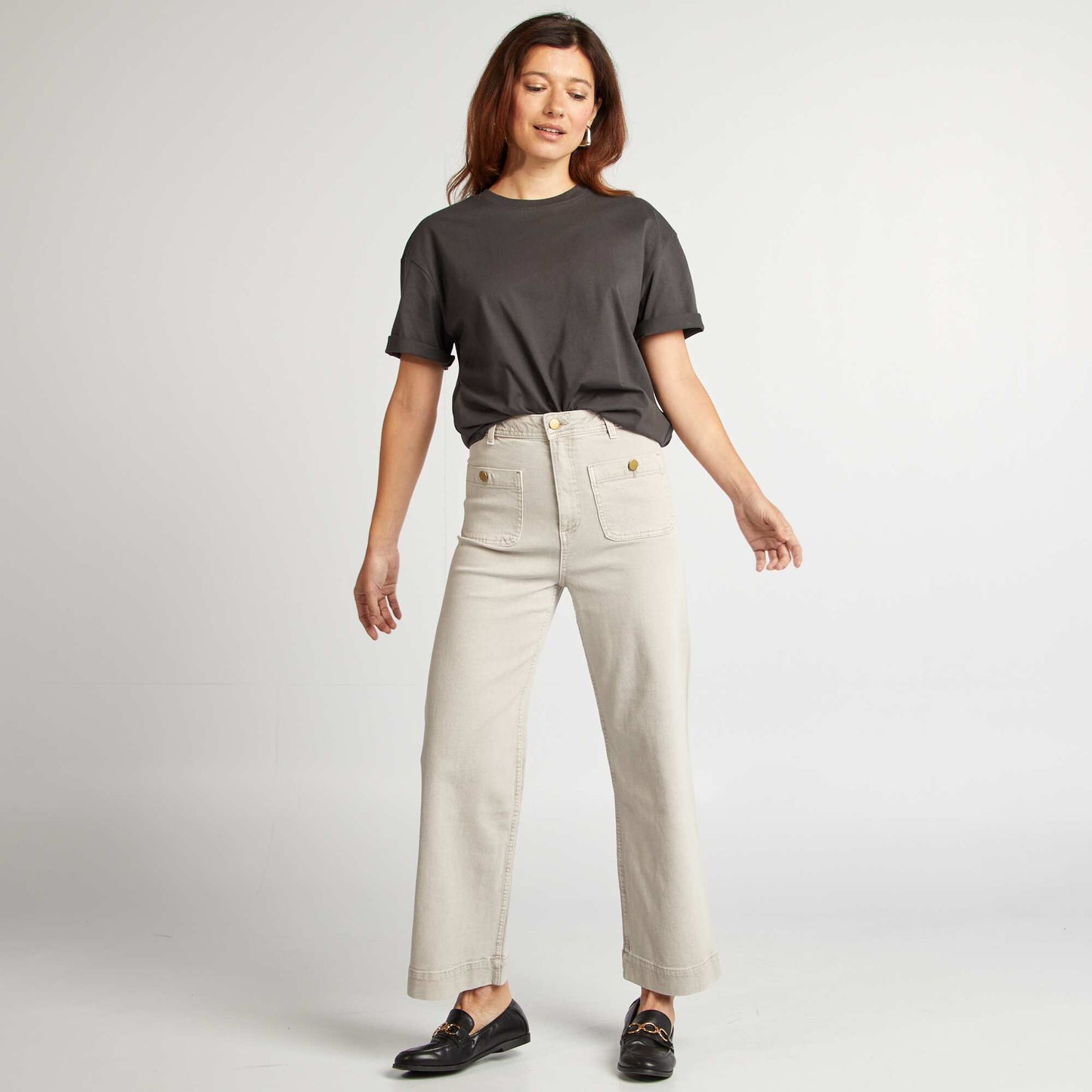 T-shirt oversize à col rond NOIR