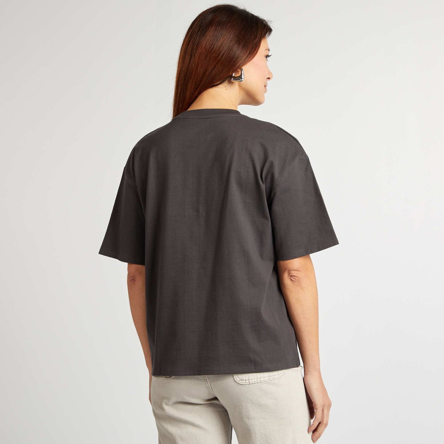 T-shirt oversize à col rond NOIR