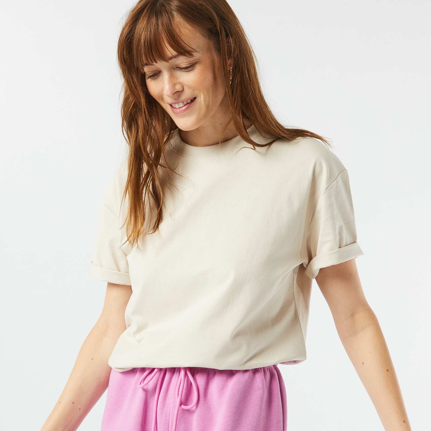 T-shirt oversize à col rond GRIS