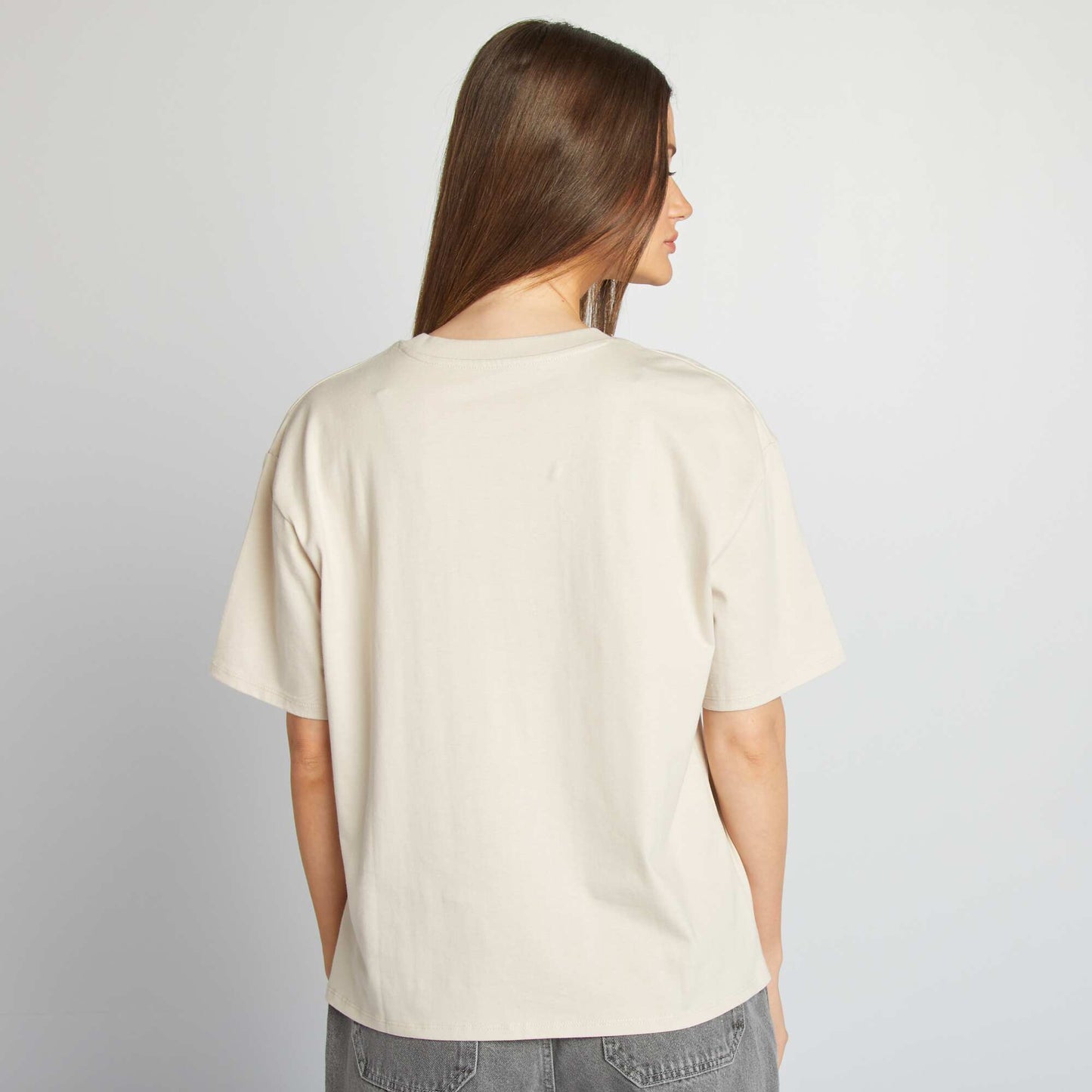 T-shirt oversize à col rond GRIS