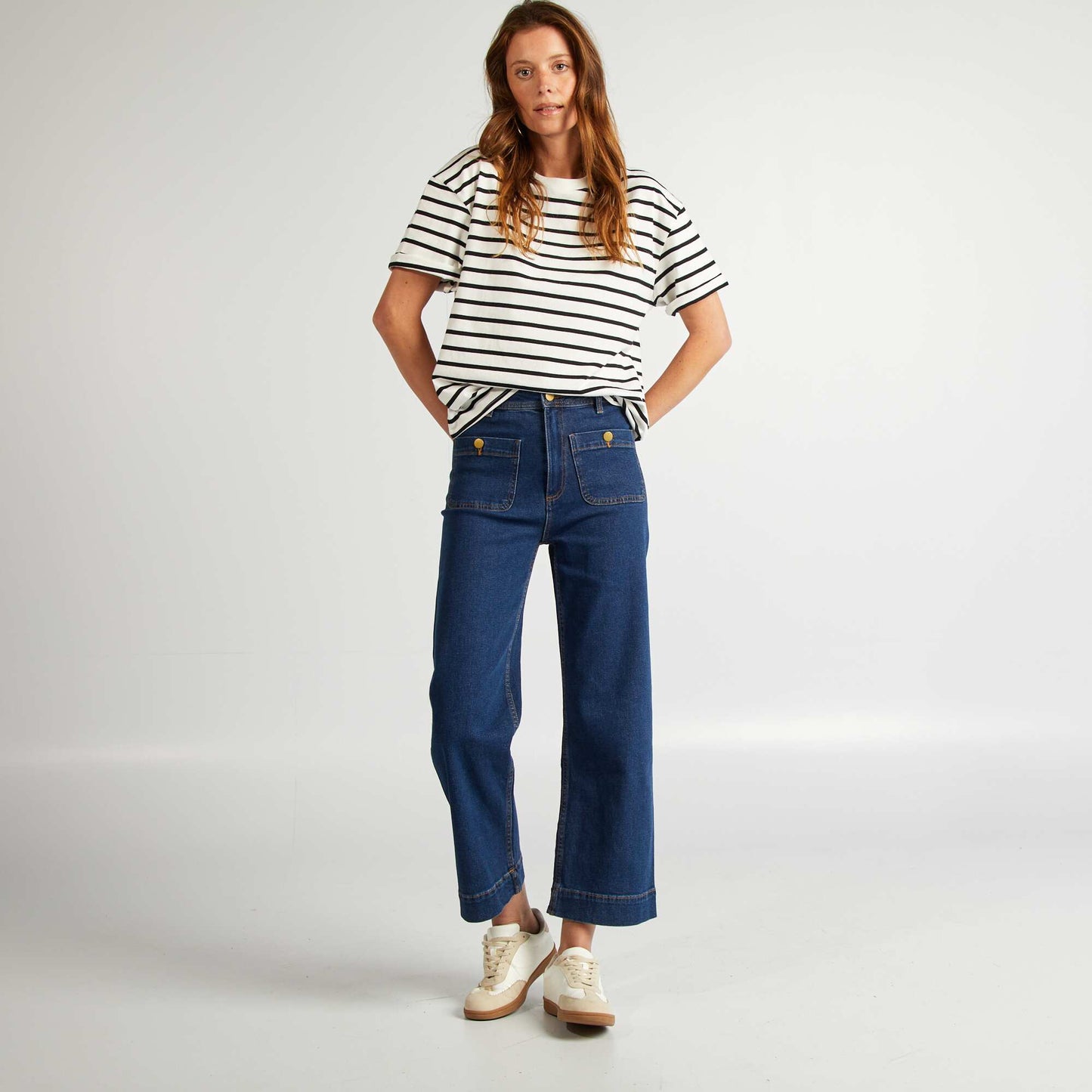 T-shirt oversize à col rond BLANC