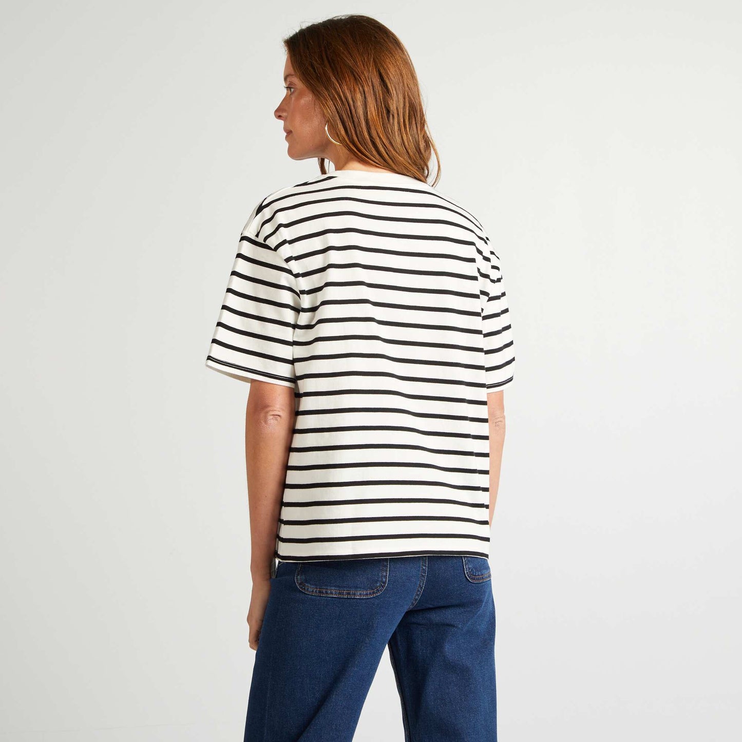 T-shirt oversize à col rond BLANC