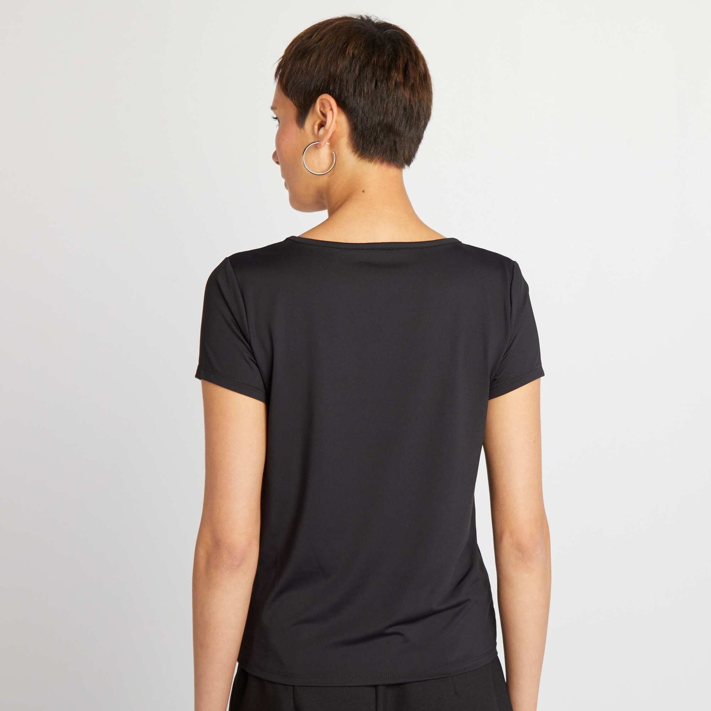 T-shirt manches courtes en microfibre noir