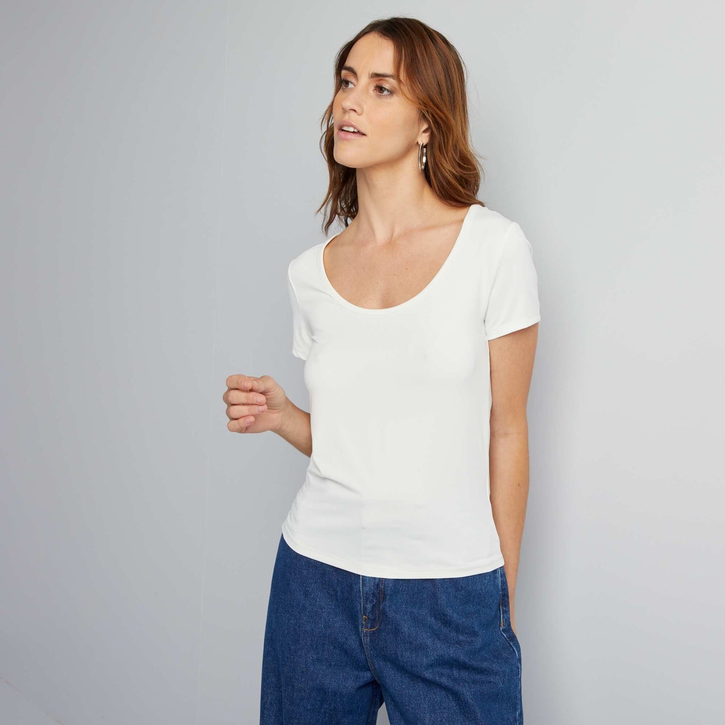 T-shirt manches courtes en microfibre blanc