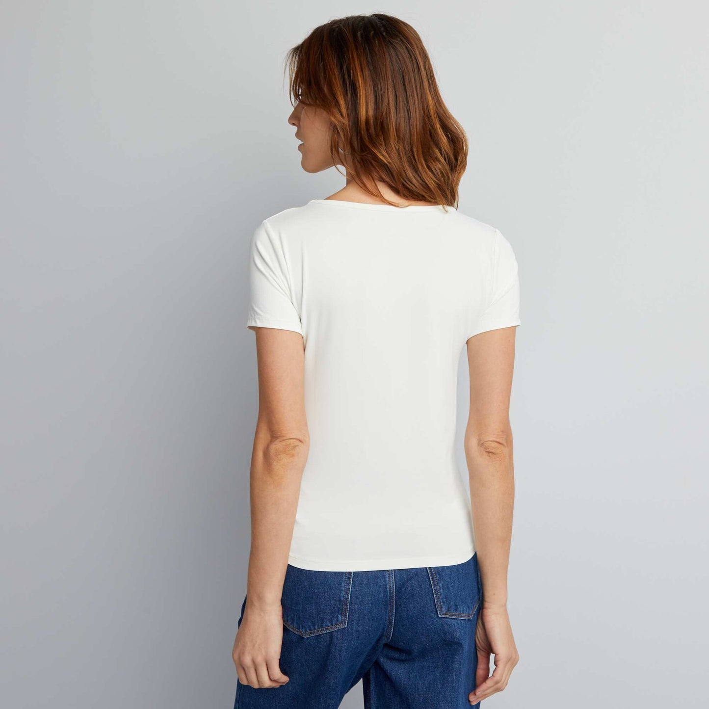 T-shirt manches courtes en microfibre blanc