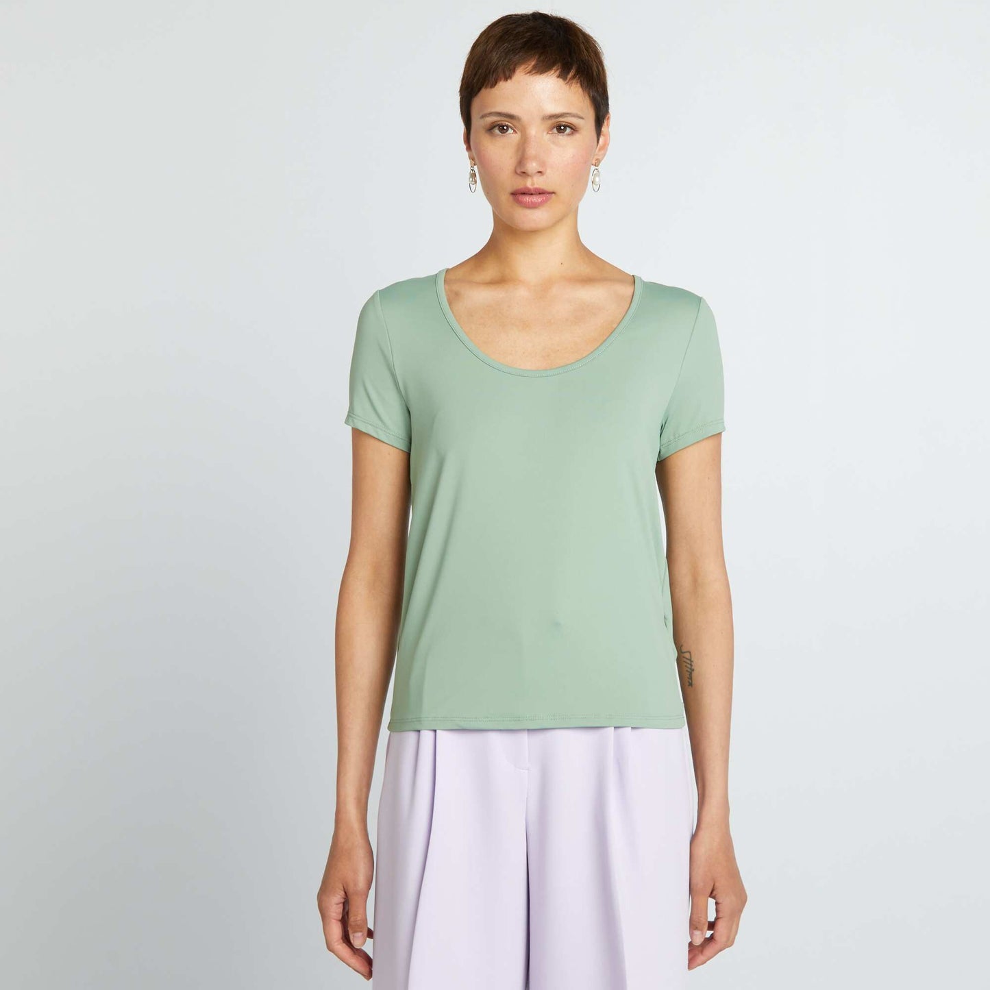 T-shirt manches courtes en microfibre Vert