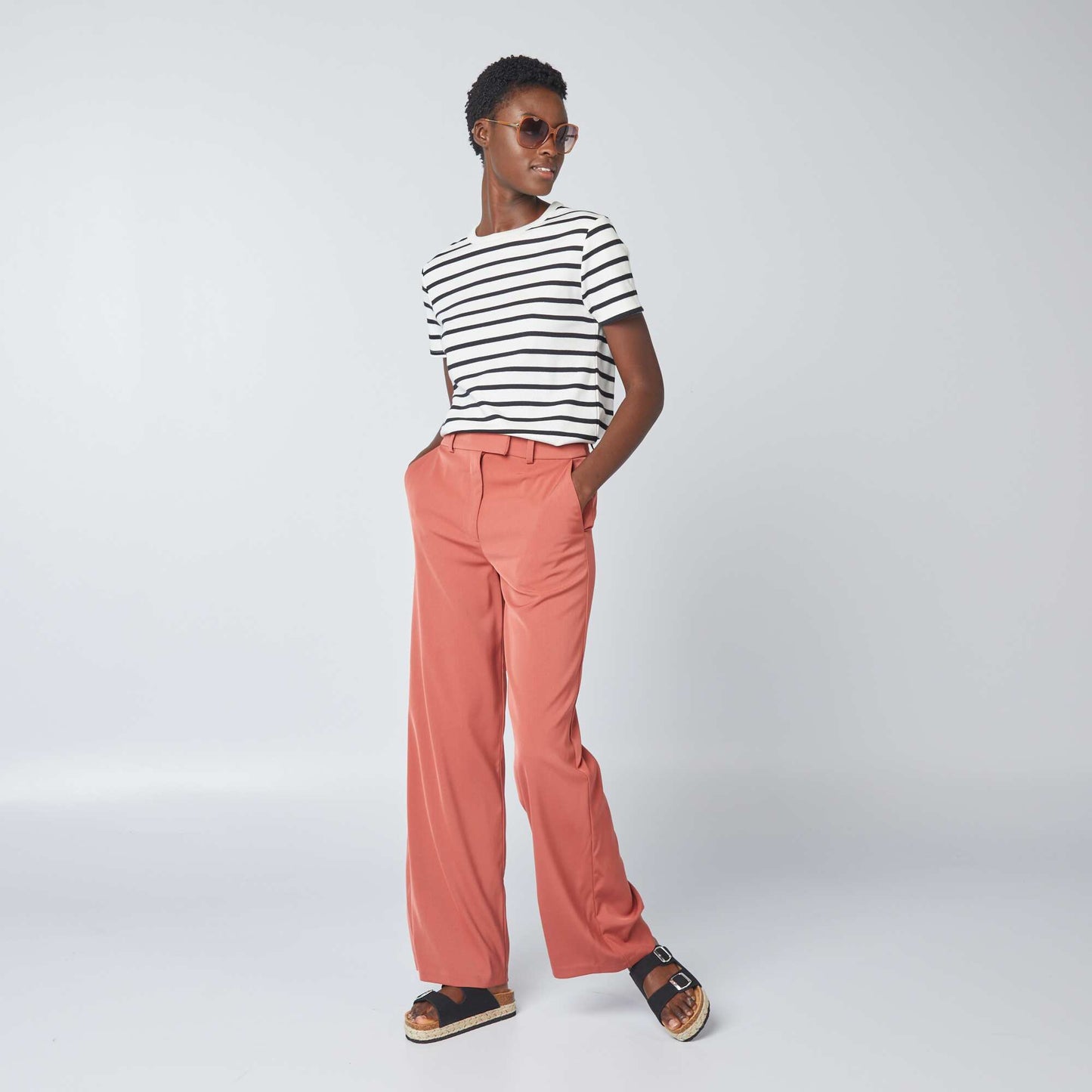 T-shirt en coton pais Marine