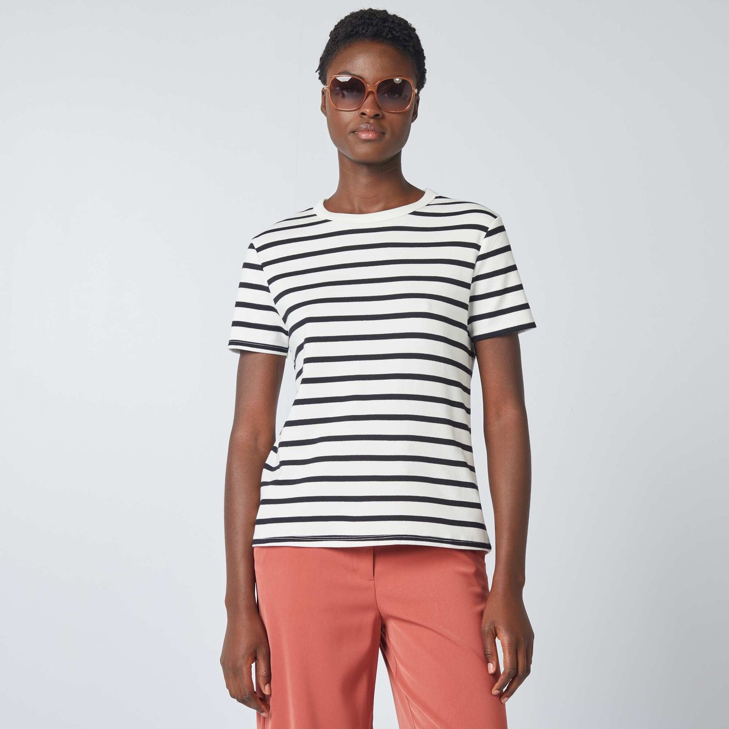 T-shirt en coton pais Marine