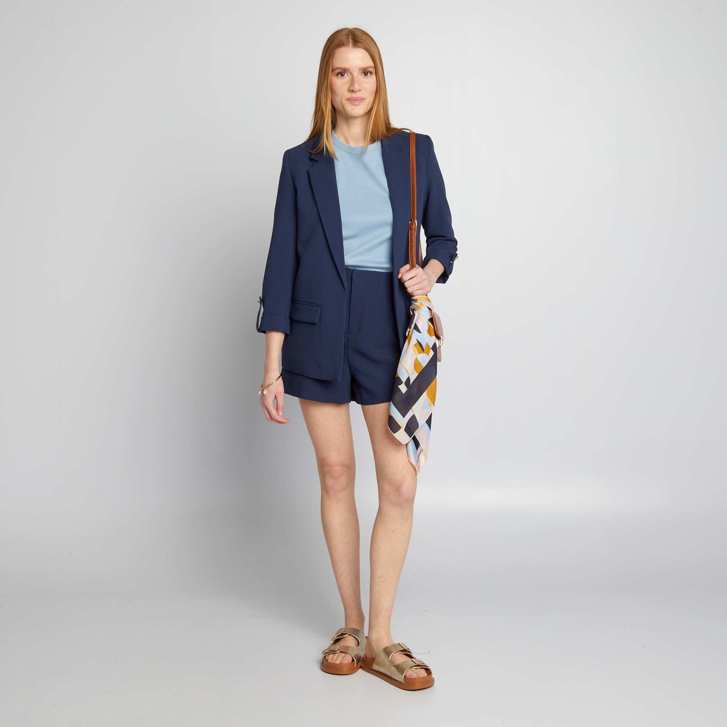 T-shirt en coton pais Bleu