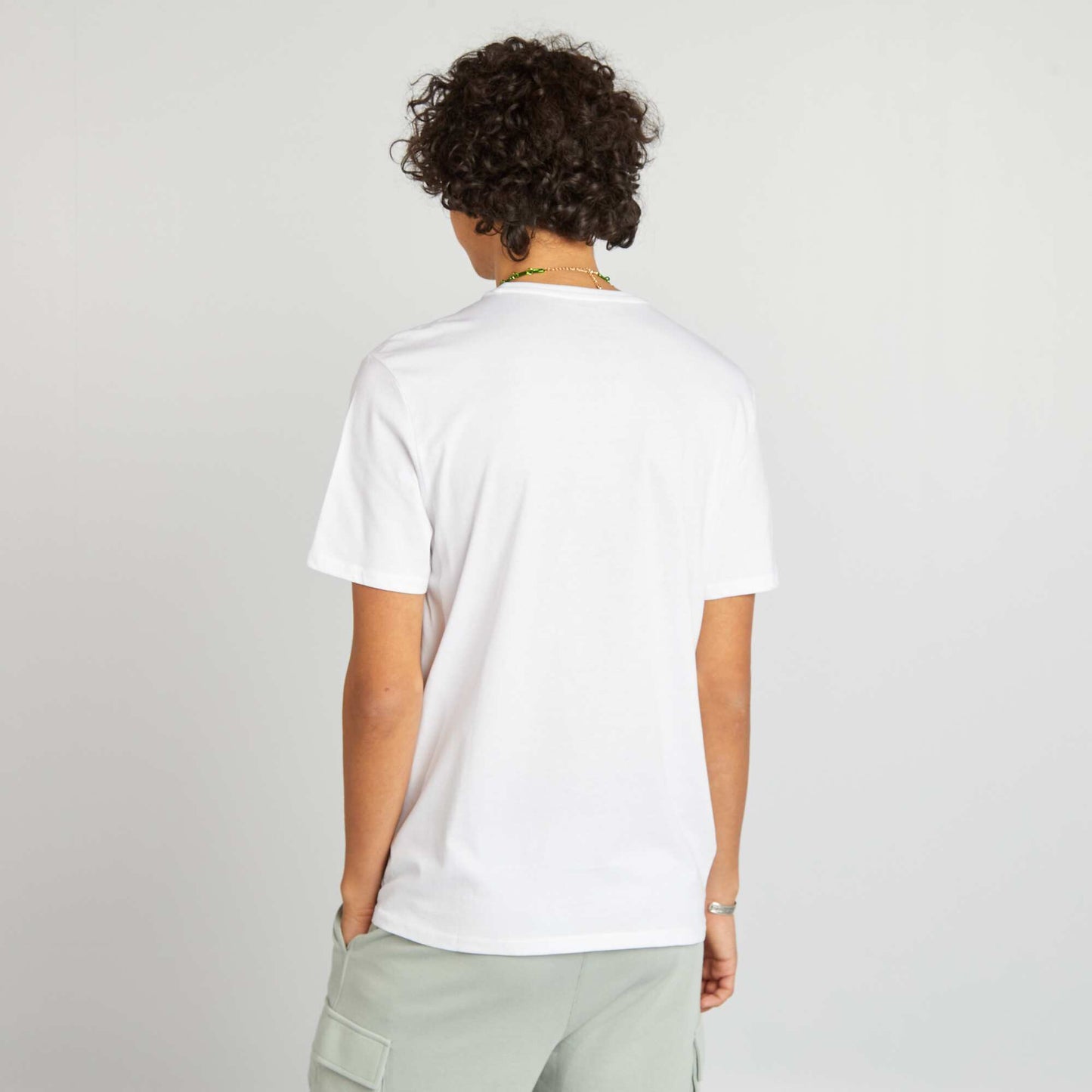 T-shirt manches courtes inscriptions Blanc surf