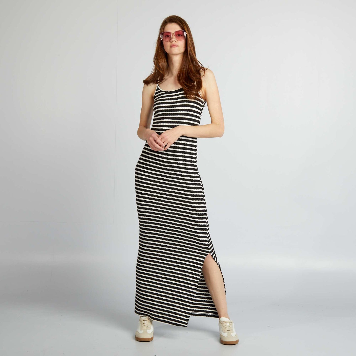 Robe longue ray e en maille Ray noir