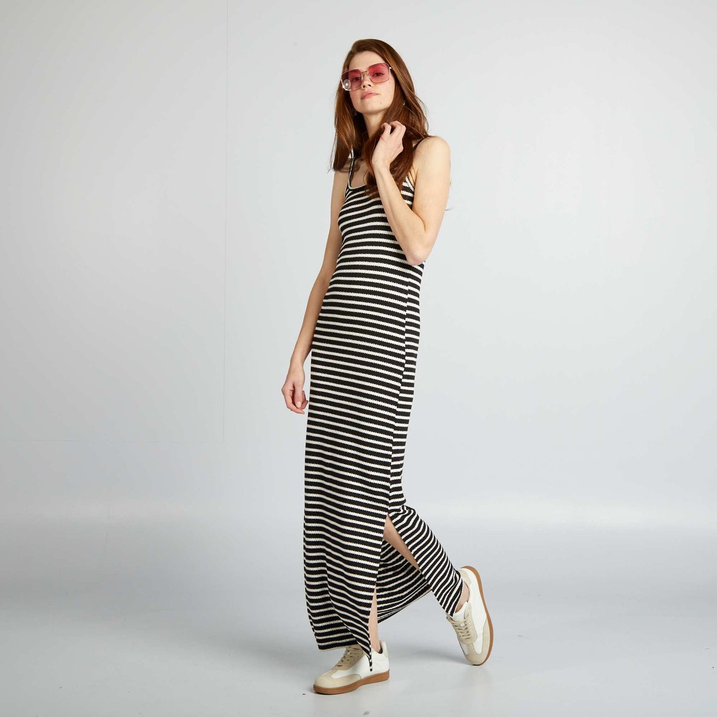 Robe longue ray e en maille Ray noir