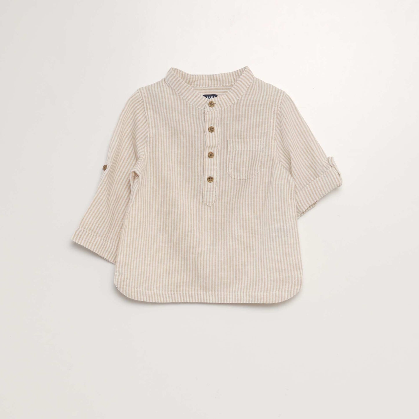 Chemise ray e en lin m lang Beige ray