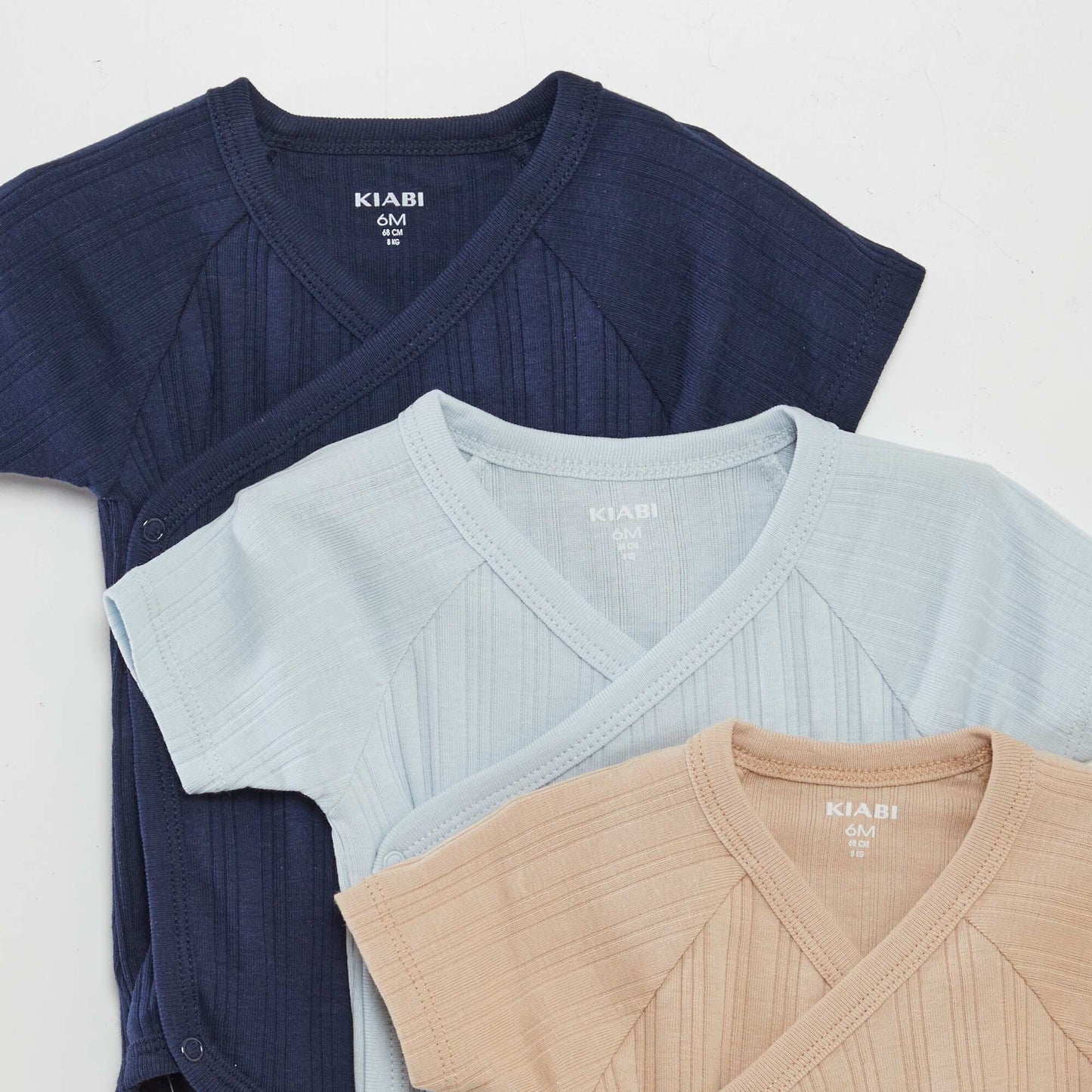Lot de 3 bodies côtelés Bleu