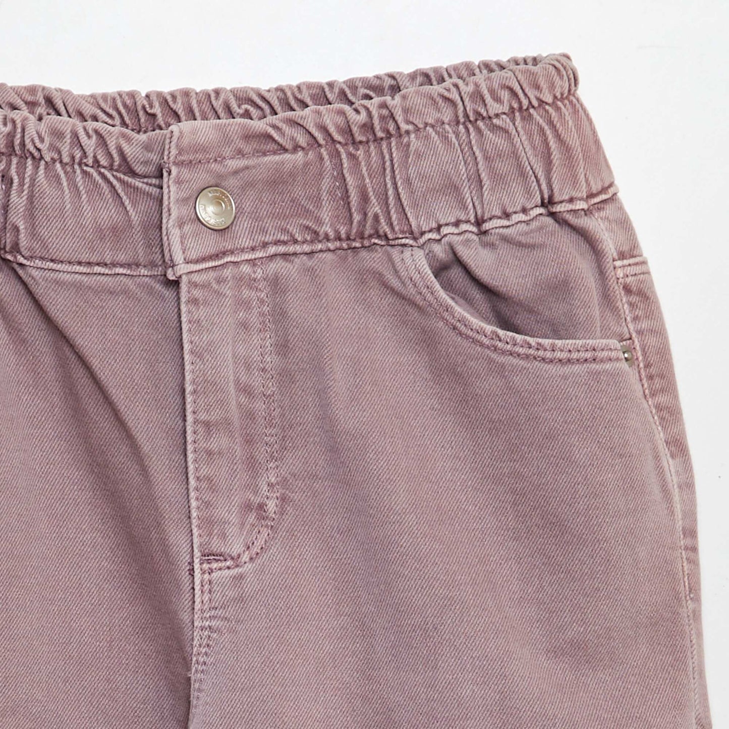 Pantalon twill volantée à la ceinture Violet