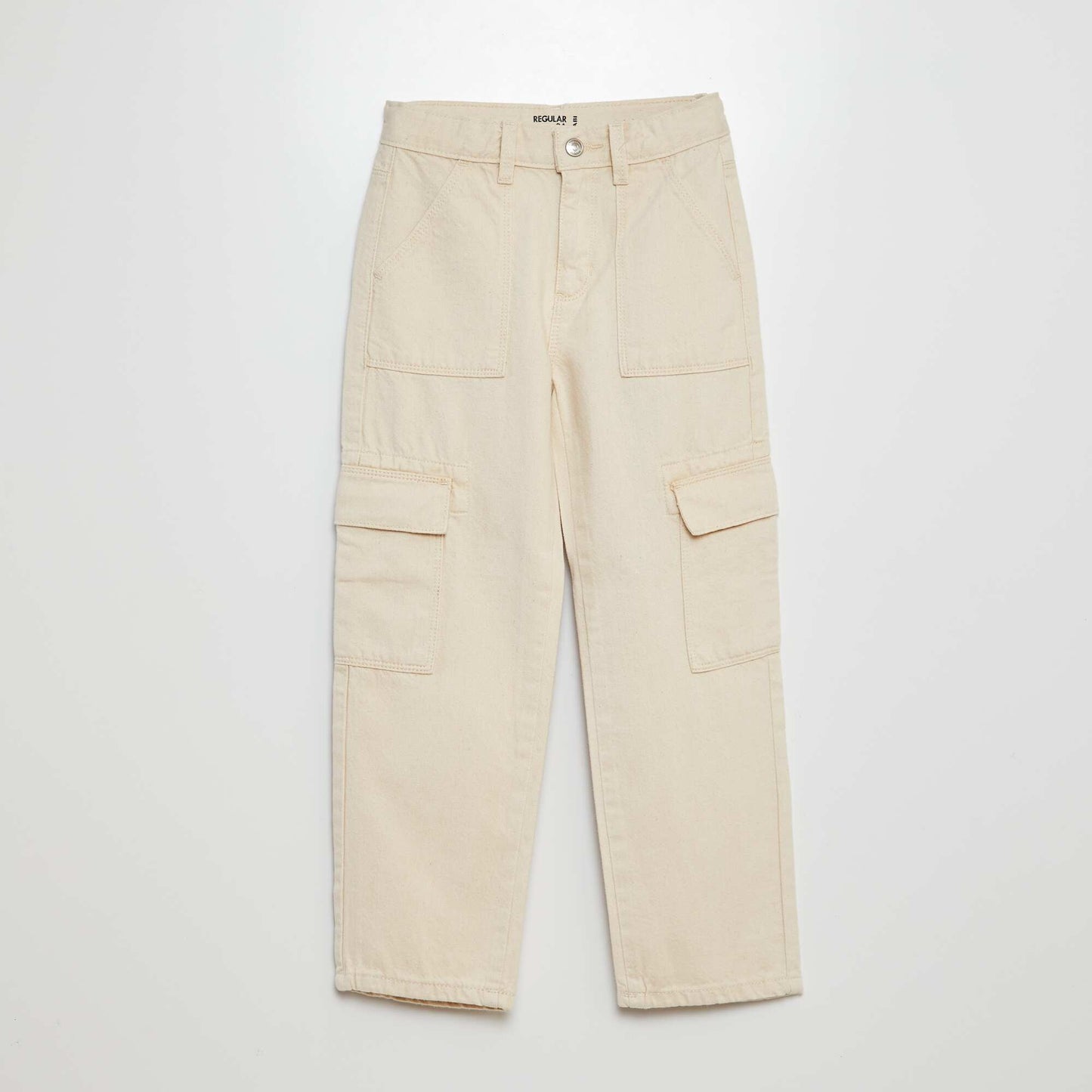 Pantalon denim multipoches Blanc