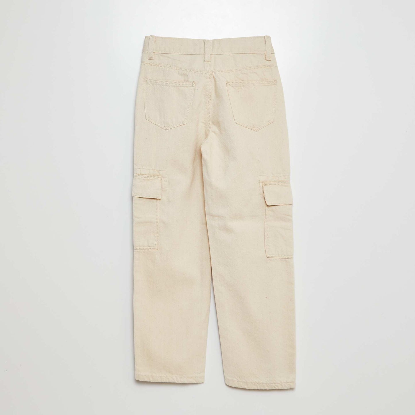 Pantalon denim multipoches Blanc