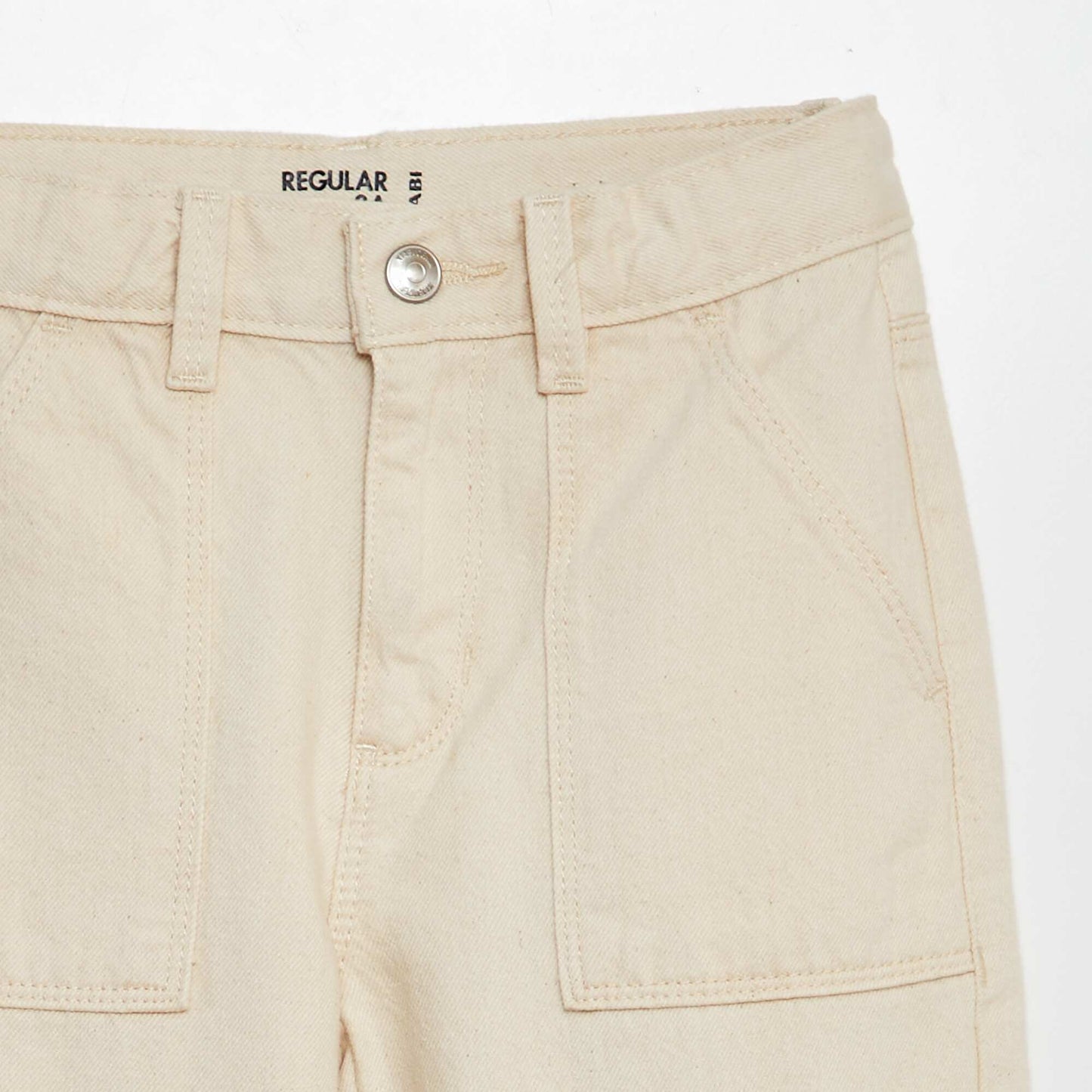 Pantalon denim multipoches Blanc