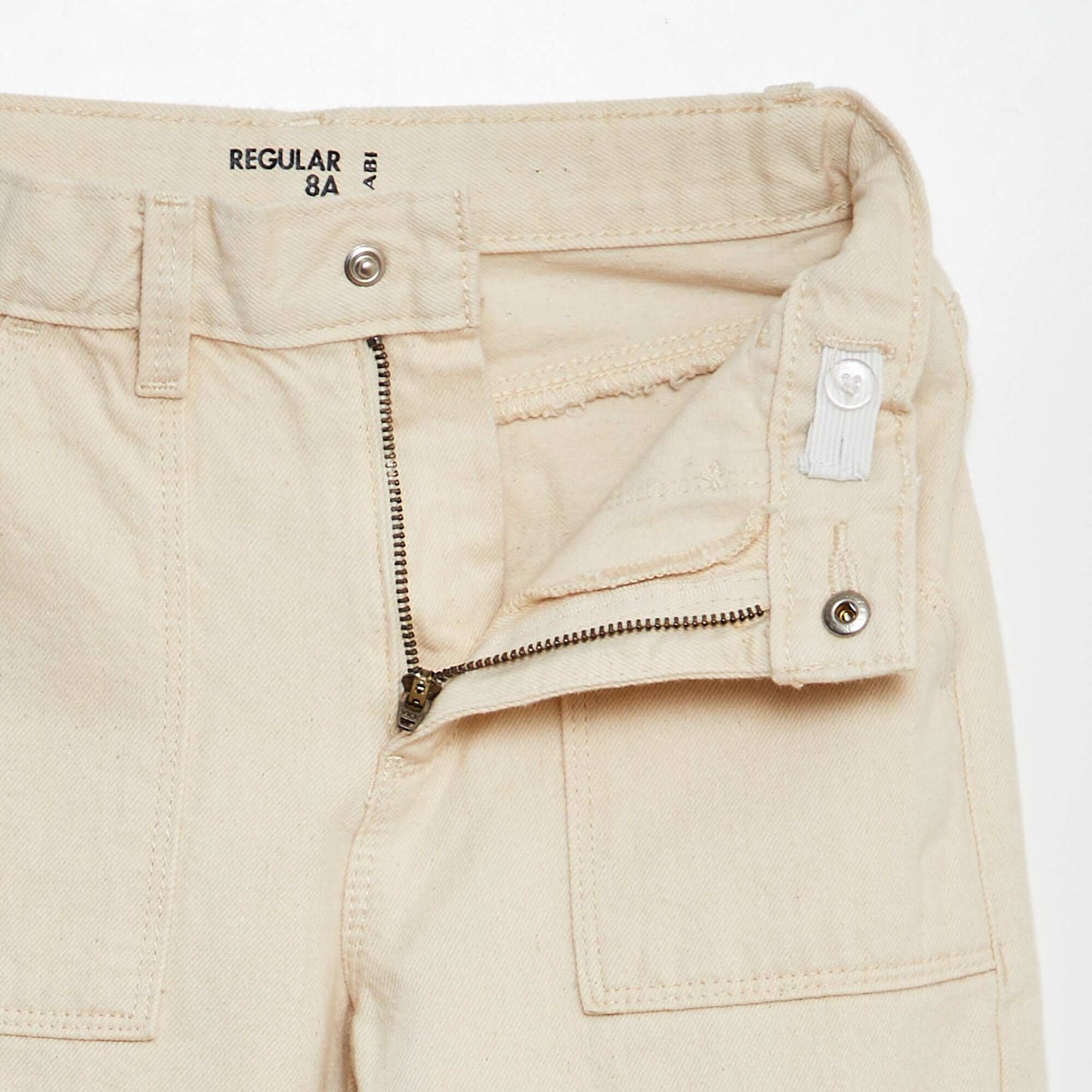 Pantalon denim multipoches Blanc
