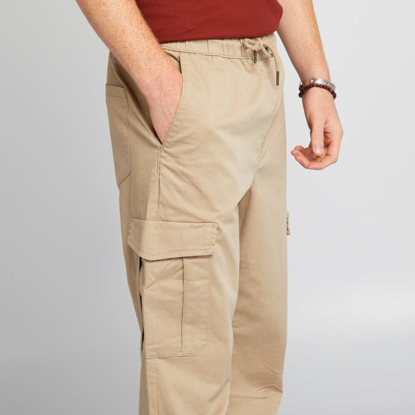 Jogpant avec poches rabat Beige