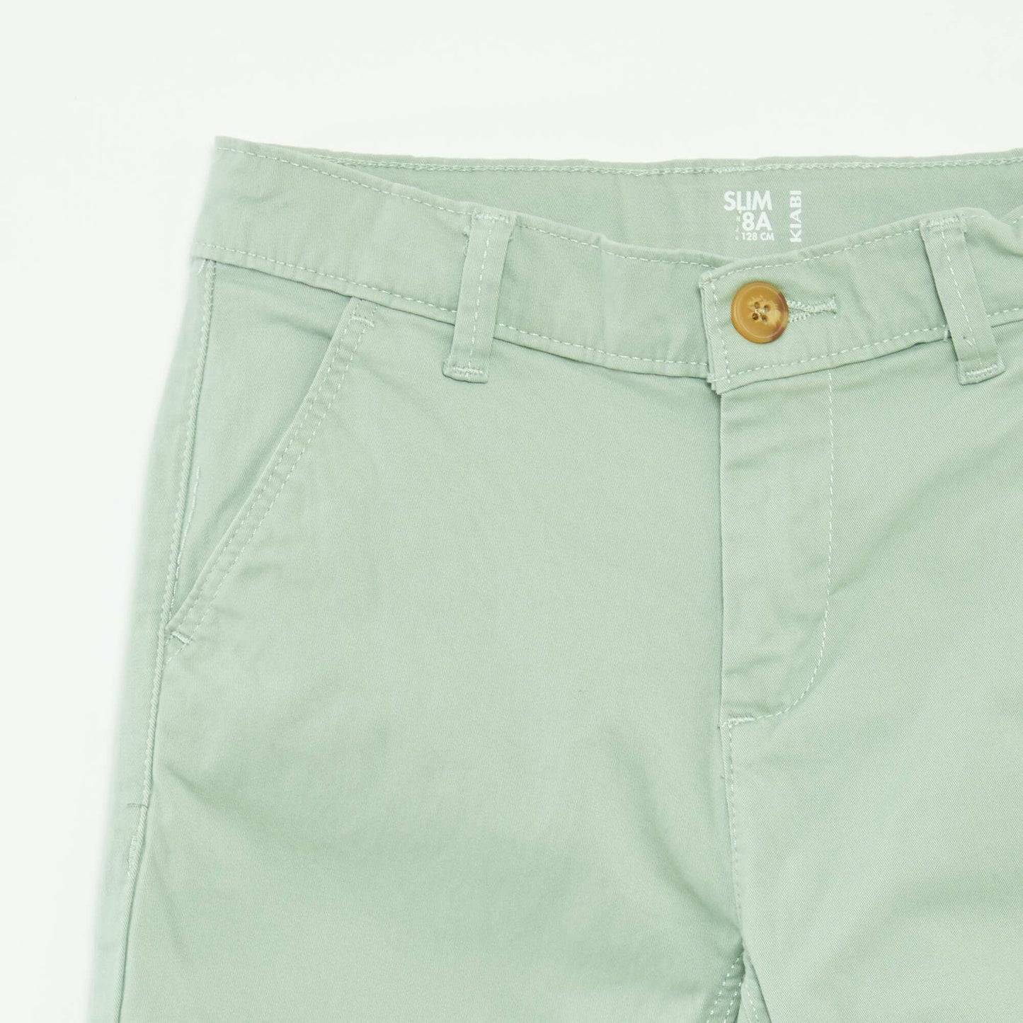 Pantalon chino slim VERT
