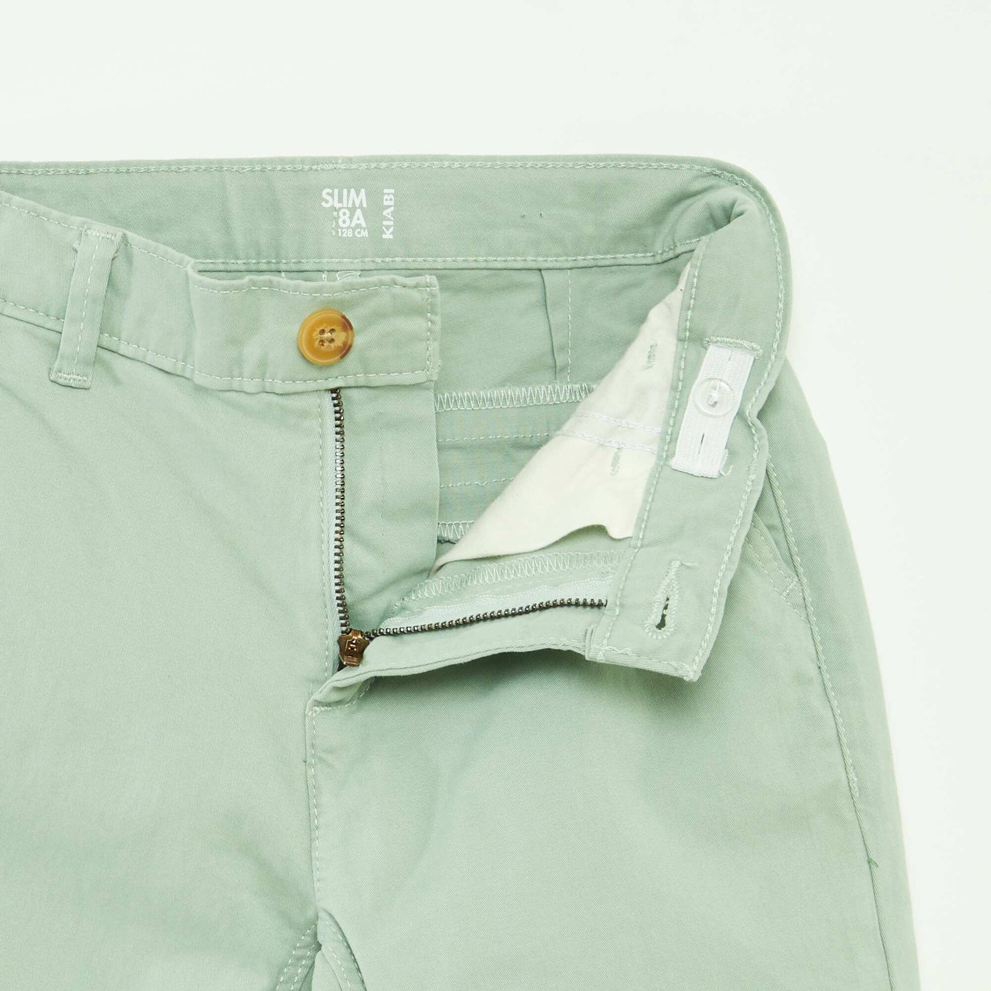 Pantalon chino slim VERT
