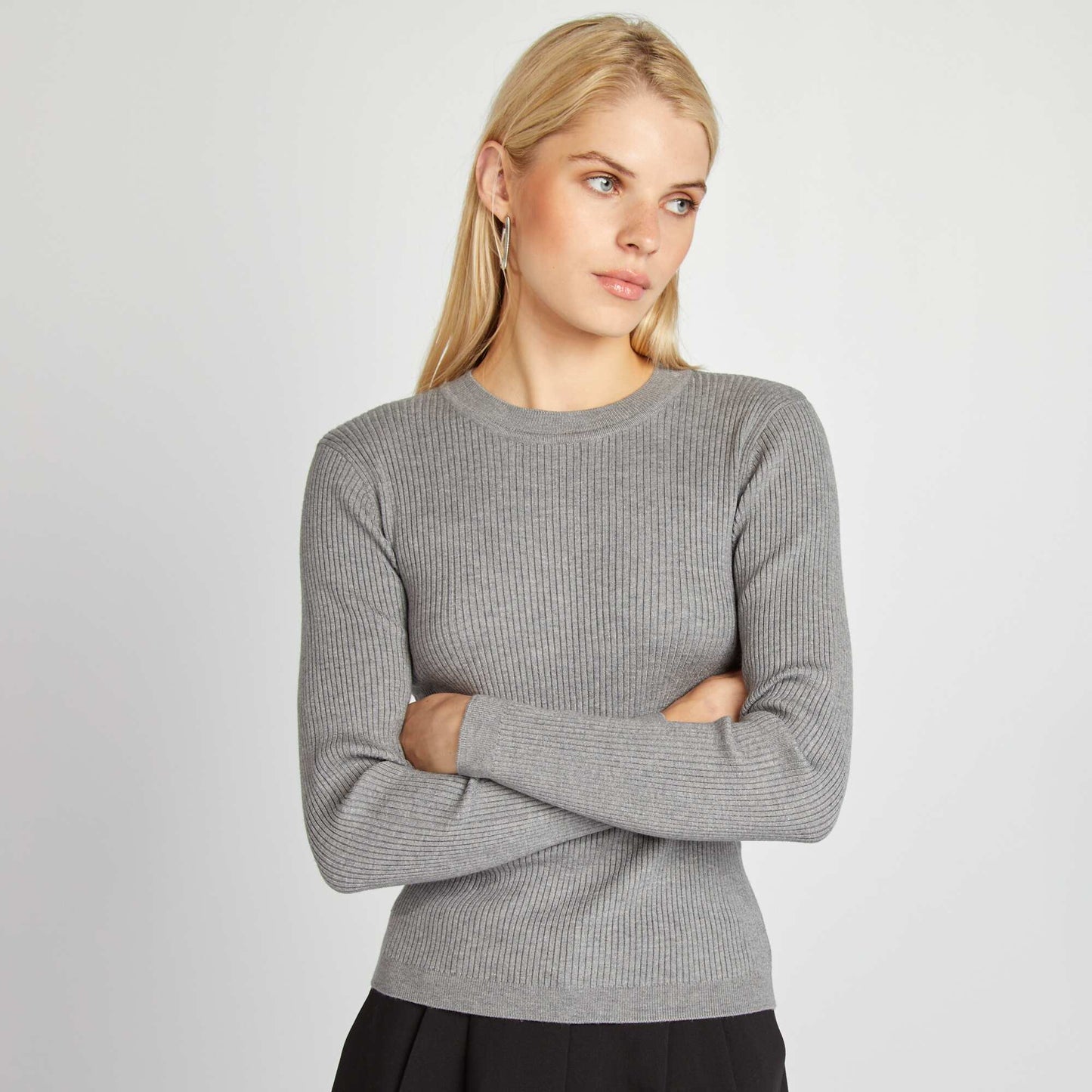 Pull c tel col montant Gris