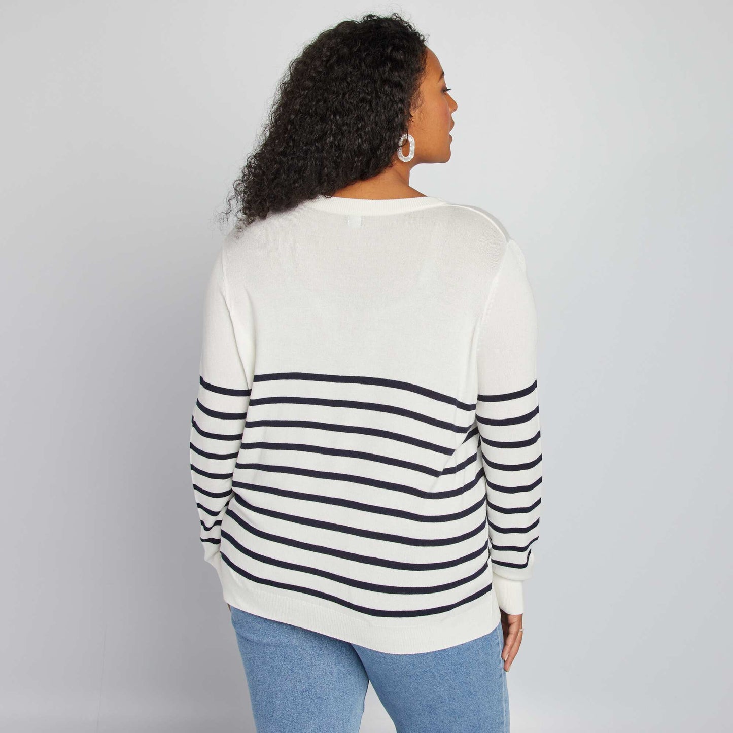 Pull en maille c tel e Blanc ray