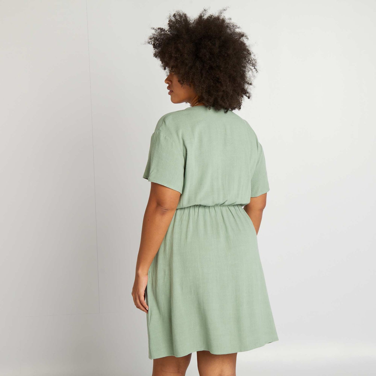 Robe courte cache-c ur Vert