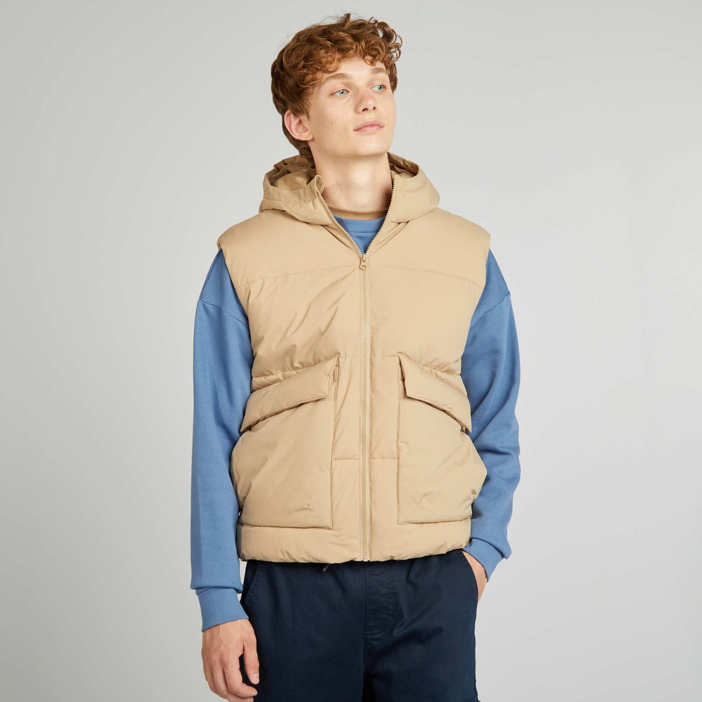 Doudoune matelass e capuche Beige