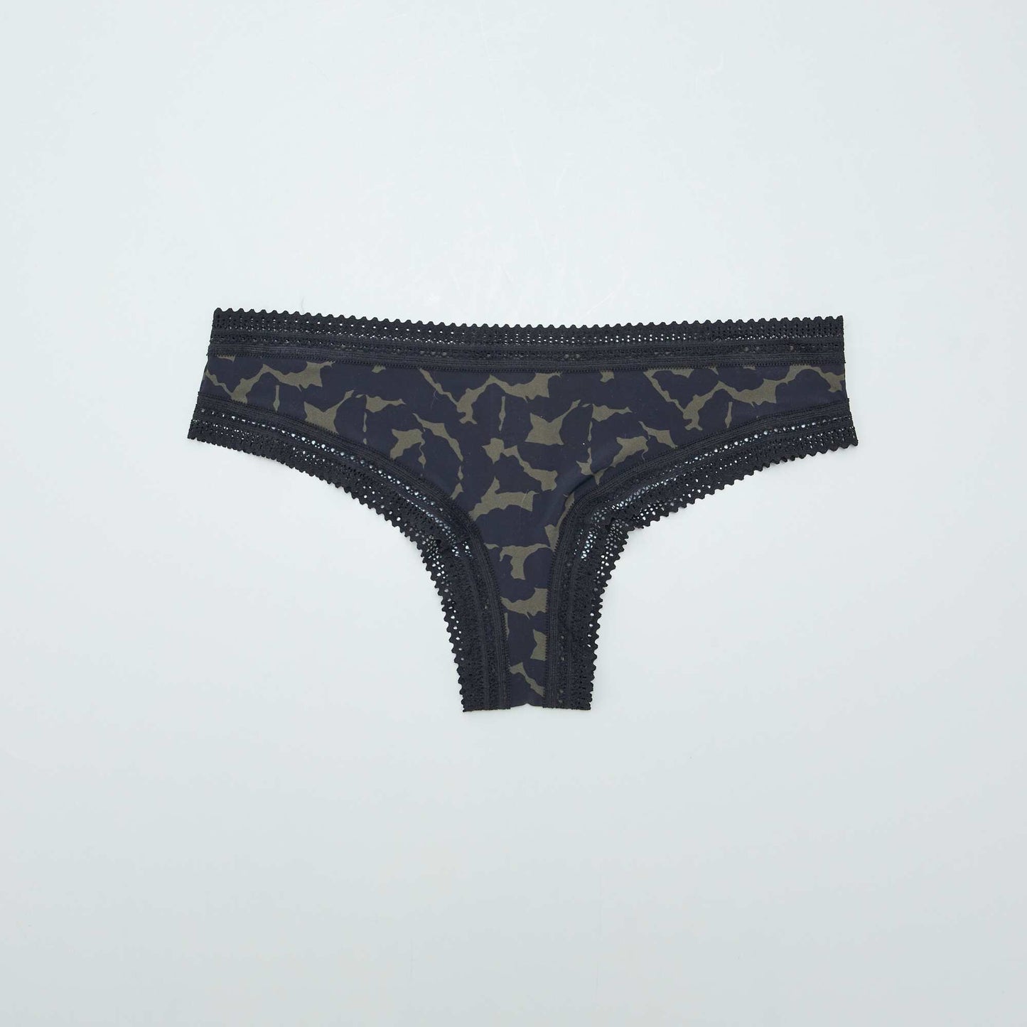 Lot de 3 tangas en microfibre imprim Noir imprim