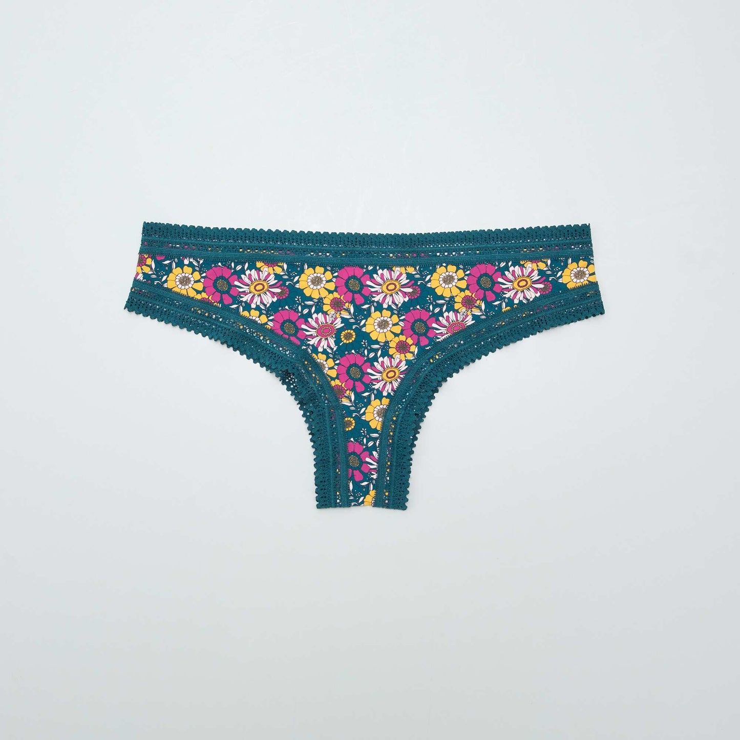 Lot de 3 tangas en microfibre imprim BLEU