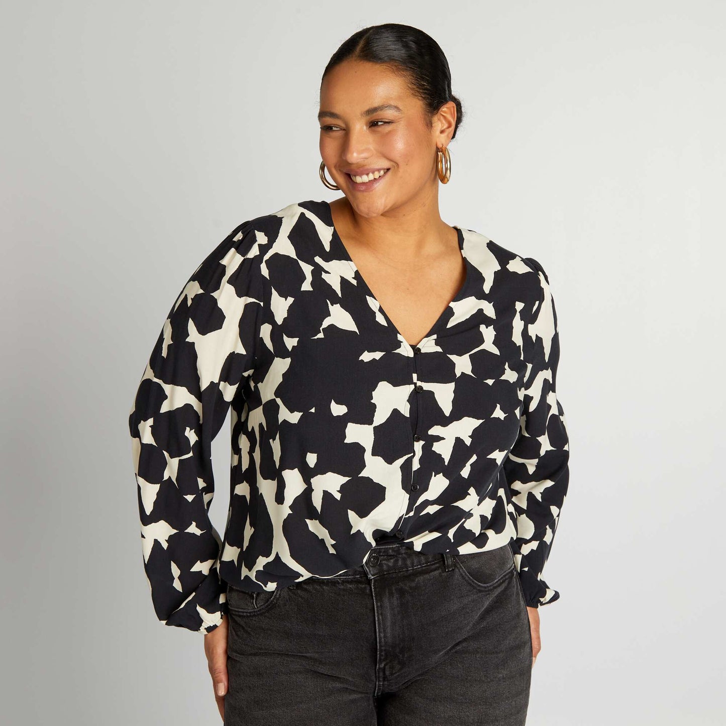 Blouse motif Noir