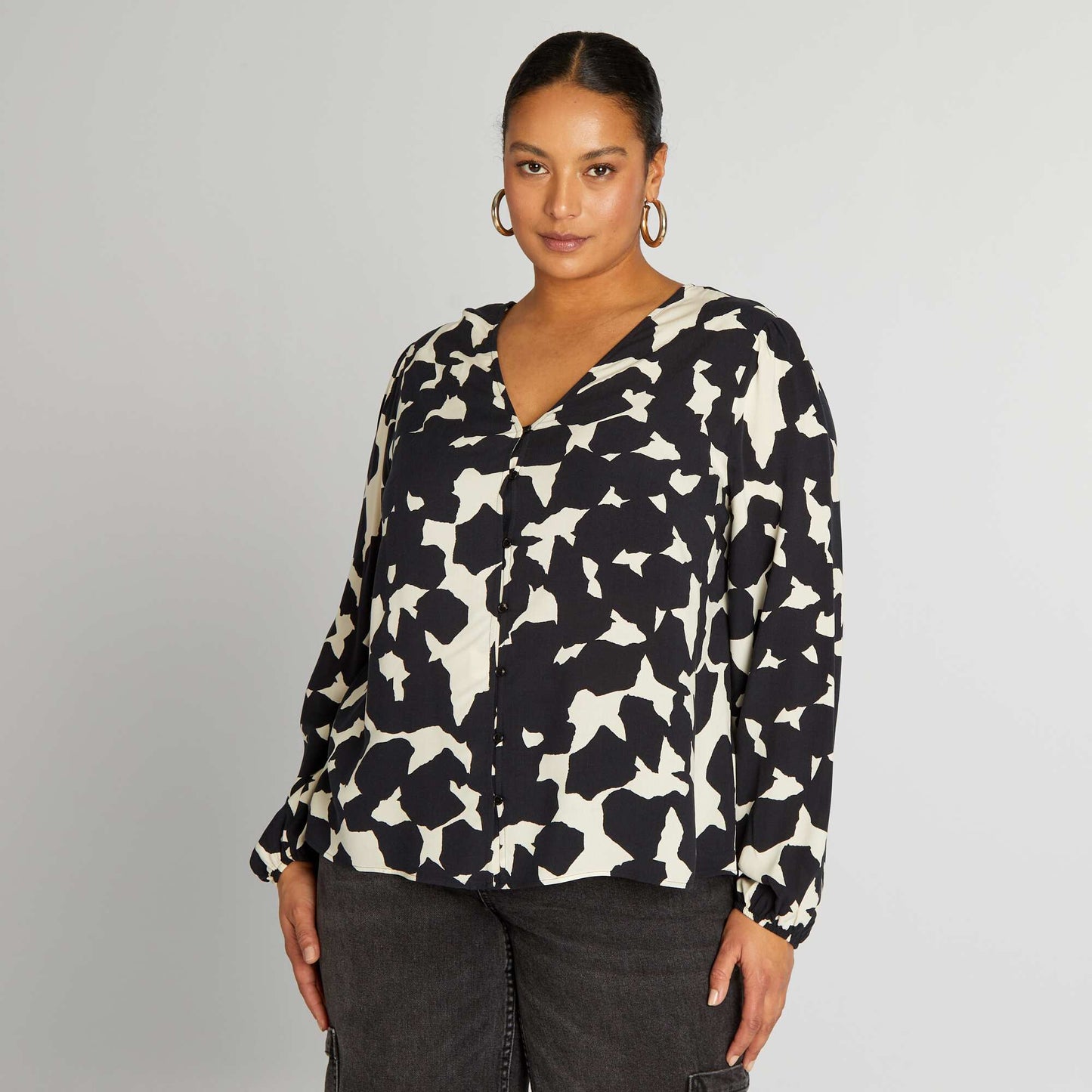 Blouse motif Noir