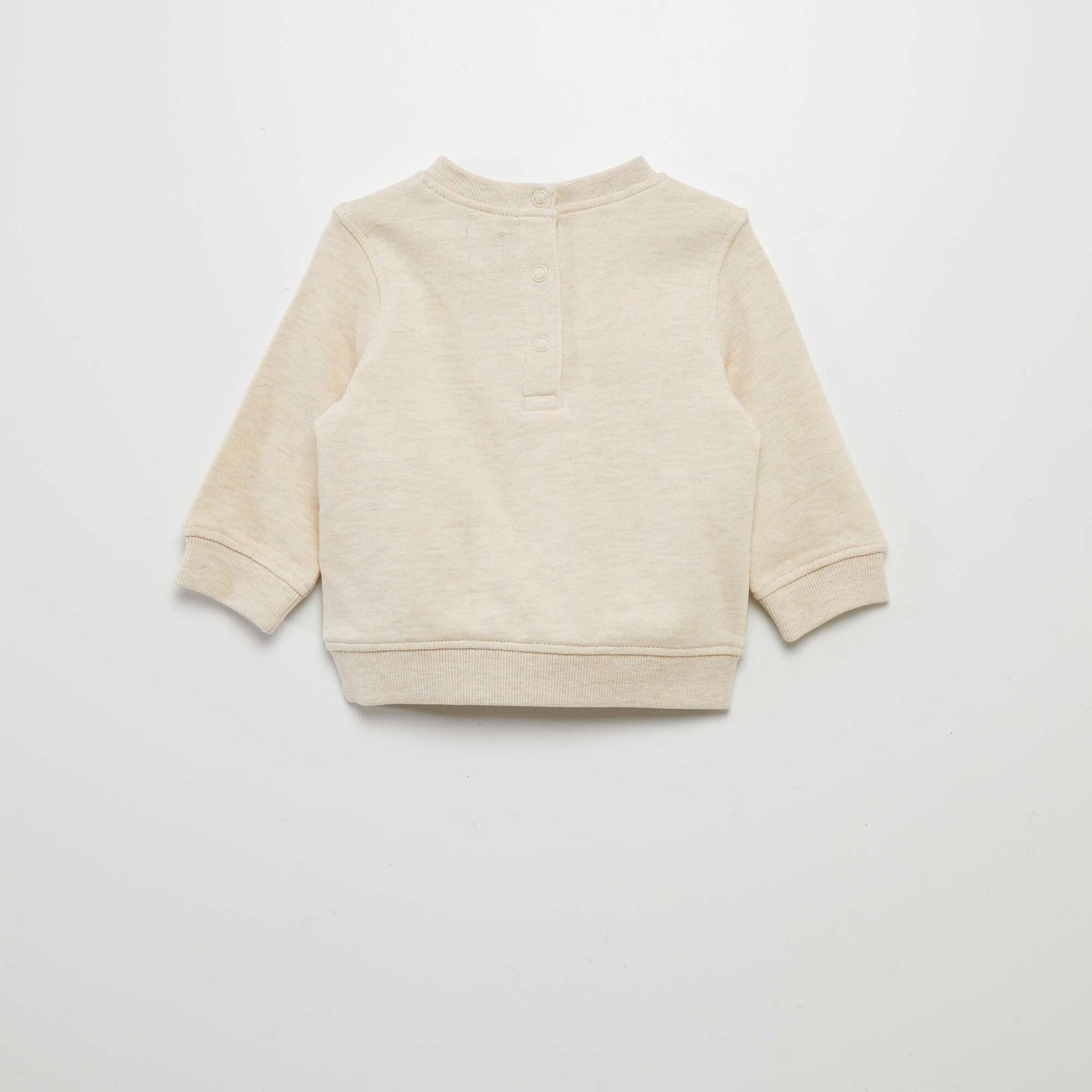 Sweat en molleton fin avec imprim Beige