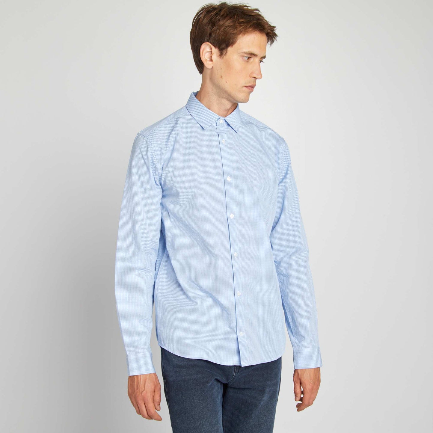 Chemise carreaux vichy Bleu fonc