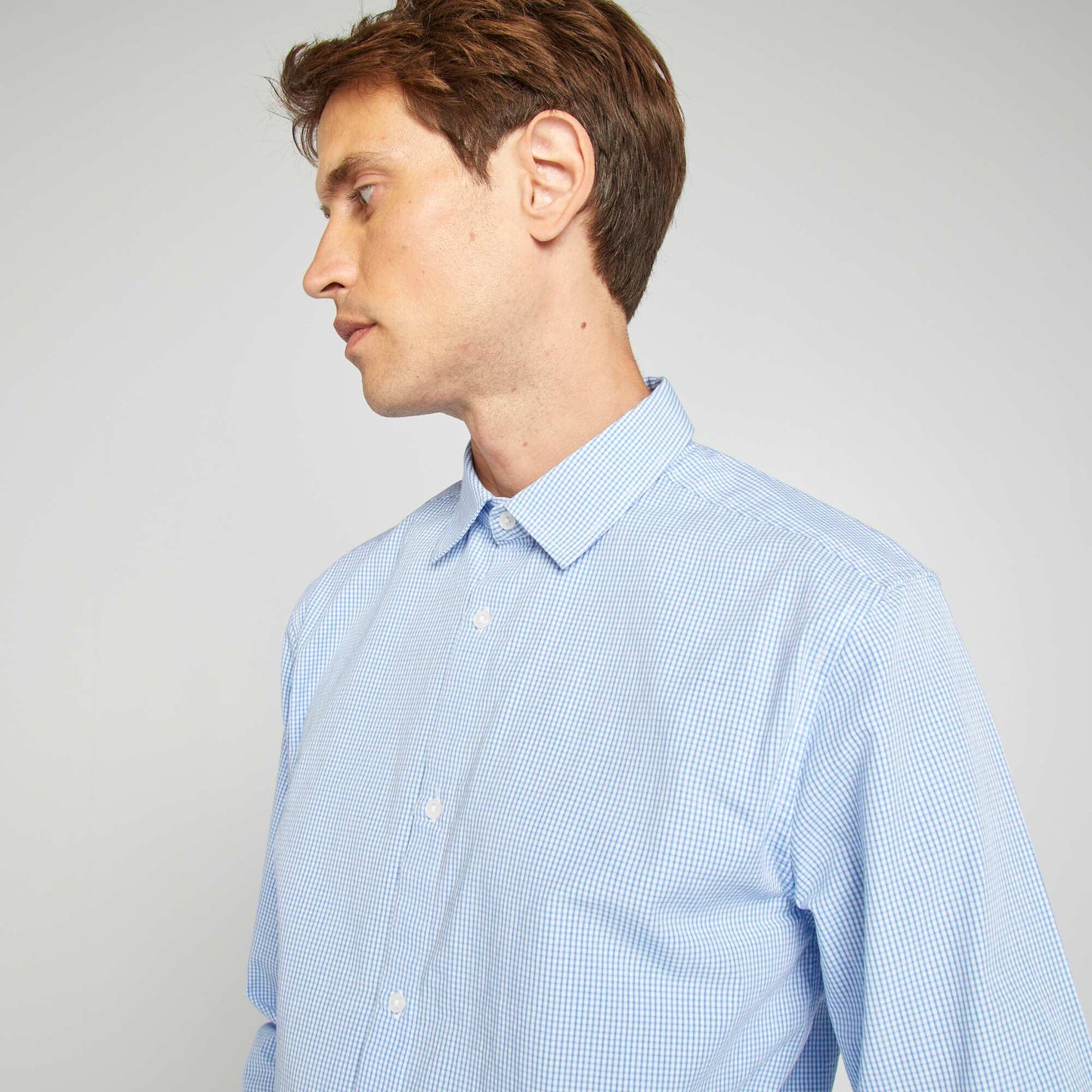 Chemise carreaux vichy Bleu fonc