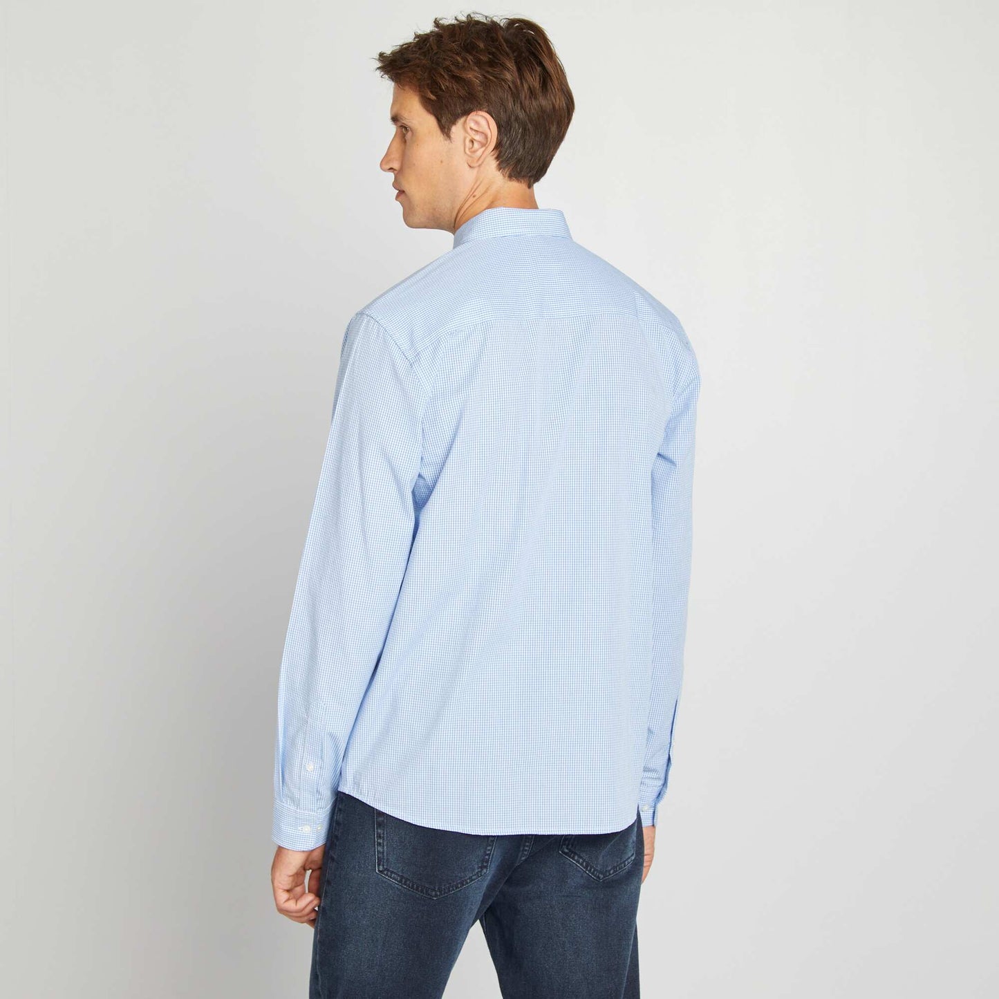 Chemise carreaux vichy Bleu fonc