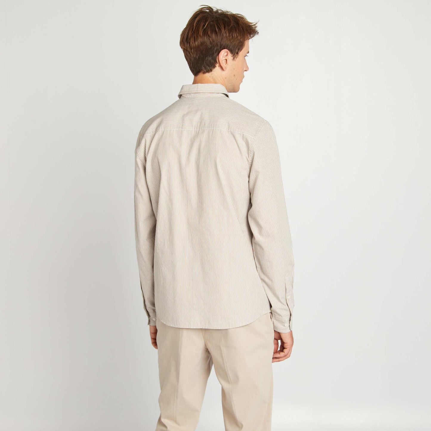 Chemise rayures beige