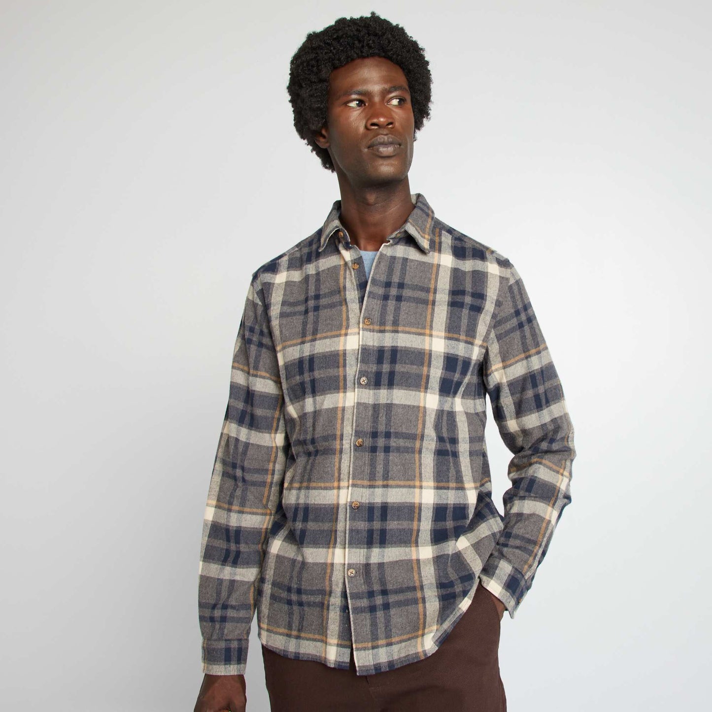 Chemise carreaux en flanelle Vert carreaux