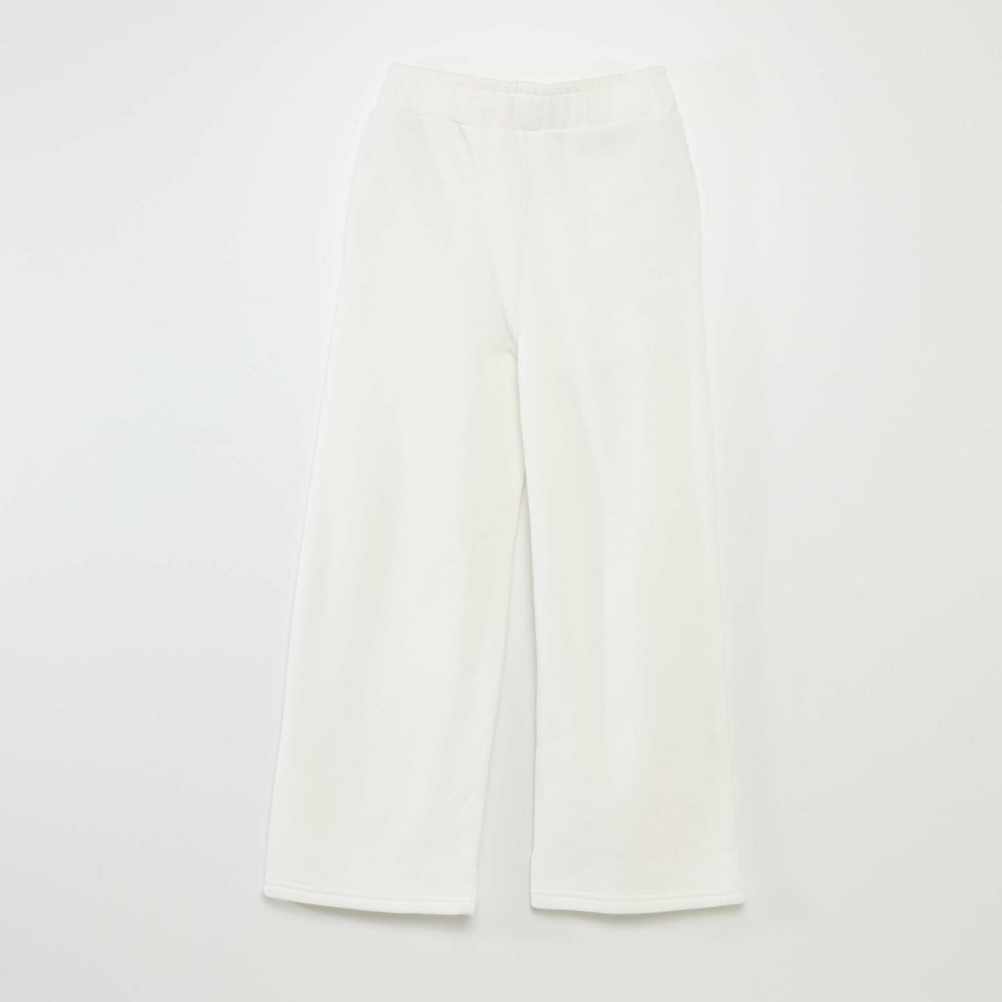 Pantalon wide leg taille lastiqu e blanc